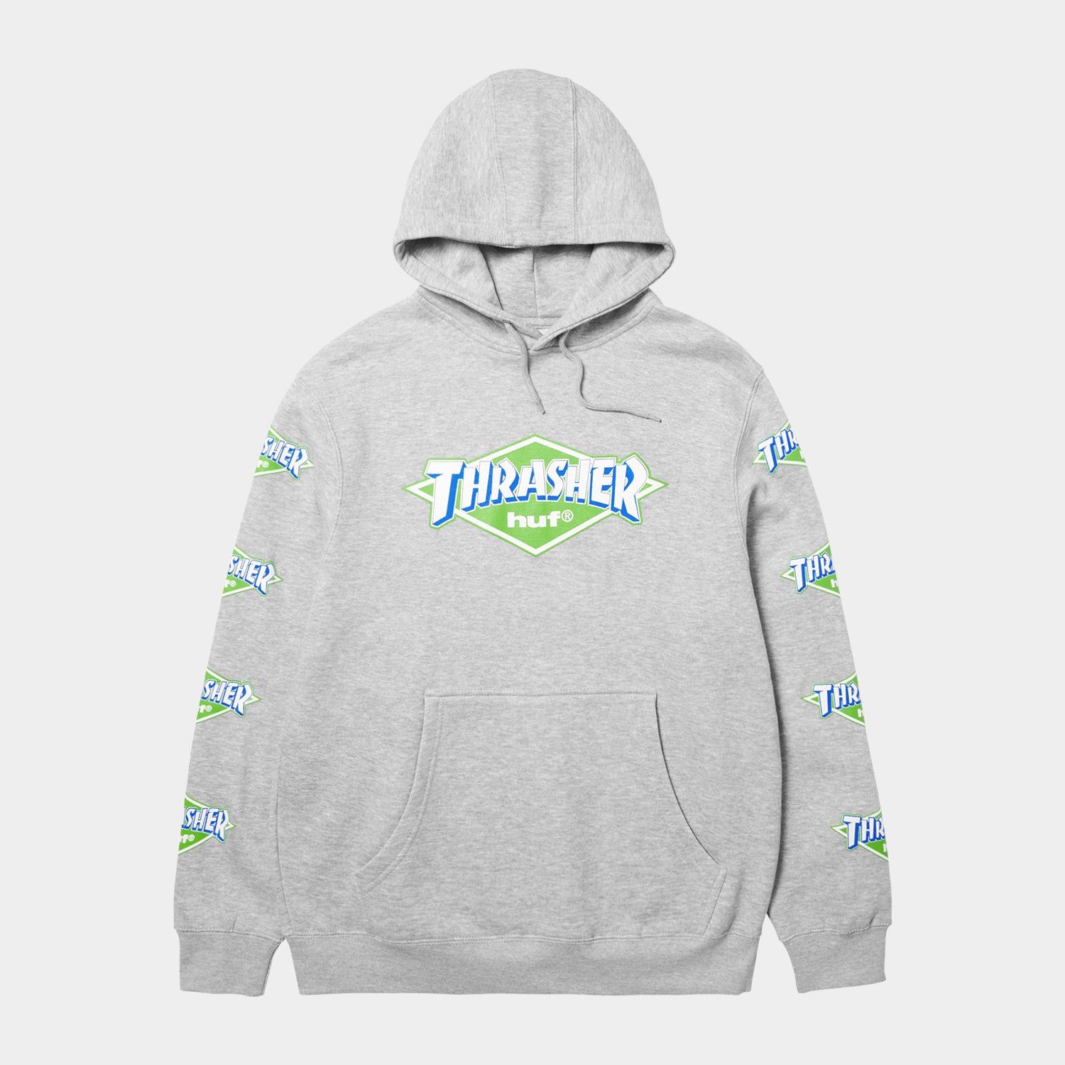 HUF (ハフ) Worldwide JP /HOODIES(パーカー)/ HUF X THRASHER LOGO HOODIE商品 / HEATHER GREY