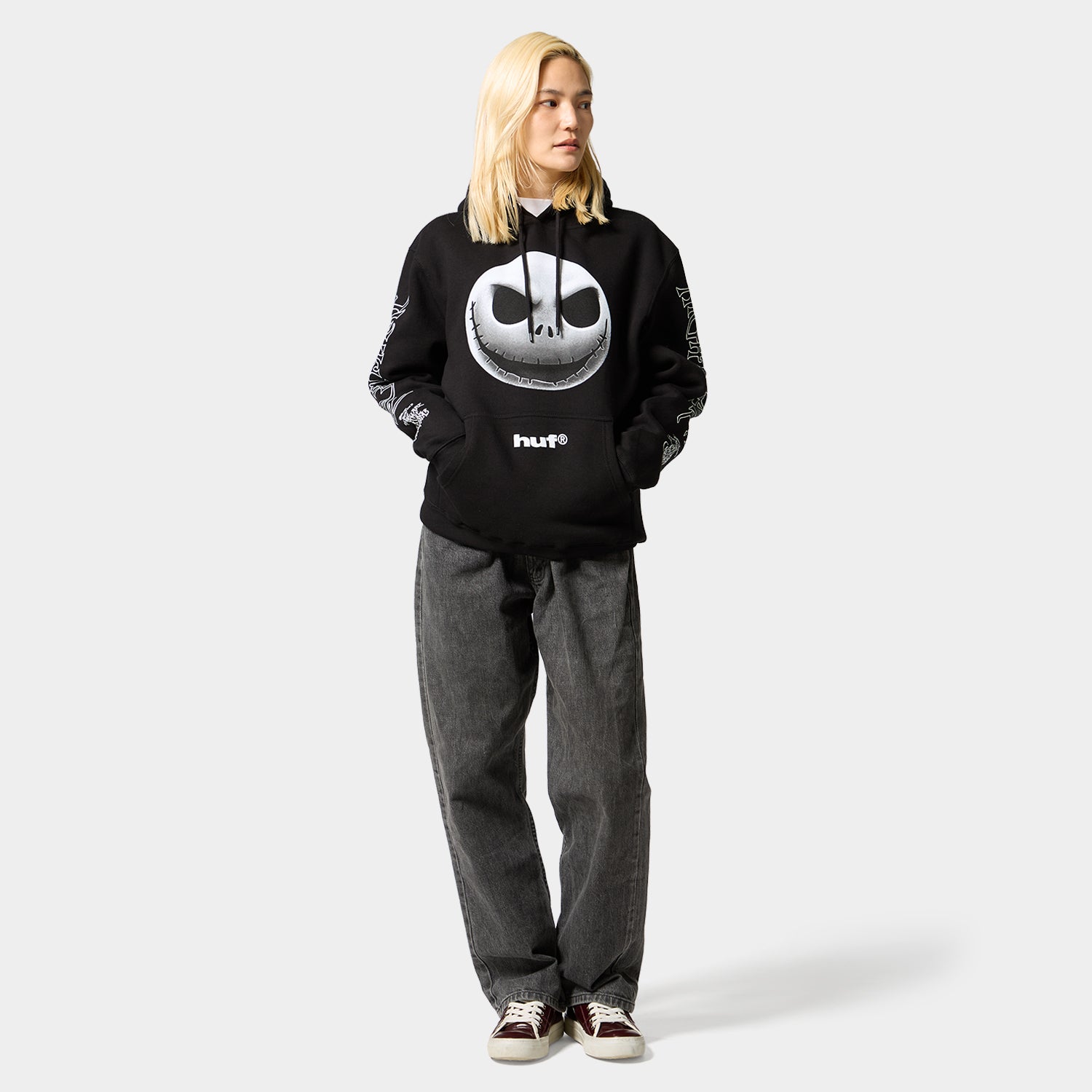 HUF (ハフ) Worldwide JP /HOODIES(パーカー)/ HUF X NIGHTMARE BEFORE CHRISTMAS JACK SKELLINGTON HOODIE商品 / BLACK