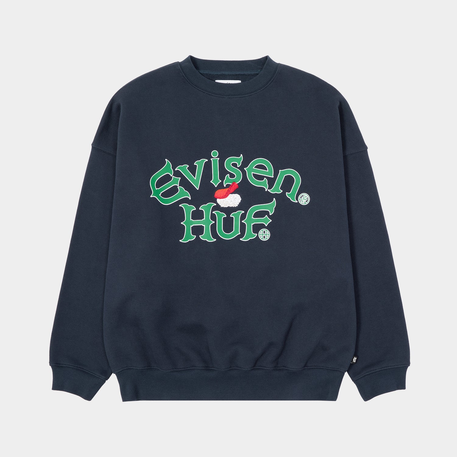 HUF (ハフ) Worldwide JP /SWEATSHIRTS(スウェットシャツ)/ HUF X EVISEN SUSHI CREW FLEECE商品 / NAVY