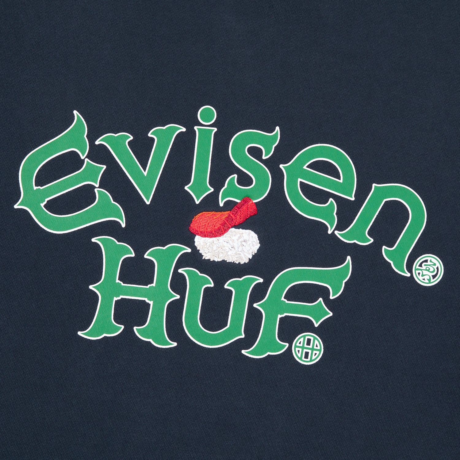 HUF (ハフ) Worldwide JP /SWEATSHIRTS(スウェットシャツ)/ HUF X EVISEN SUSHI CREW FLEECE商品 / NAVY