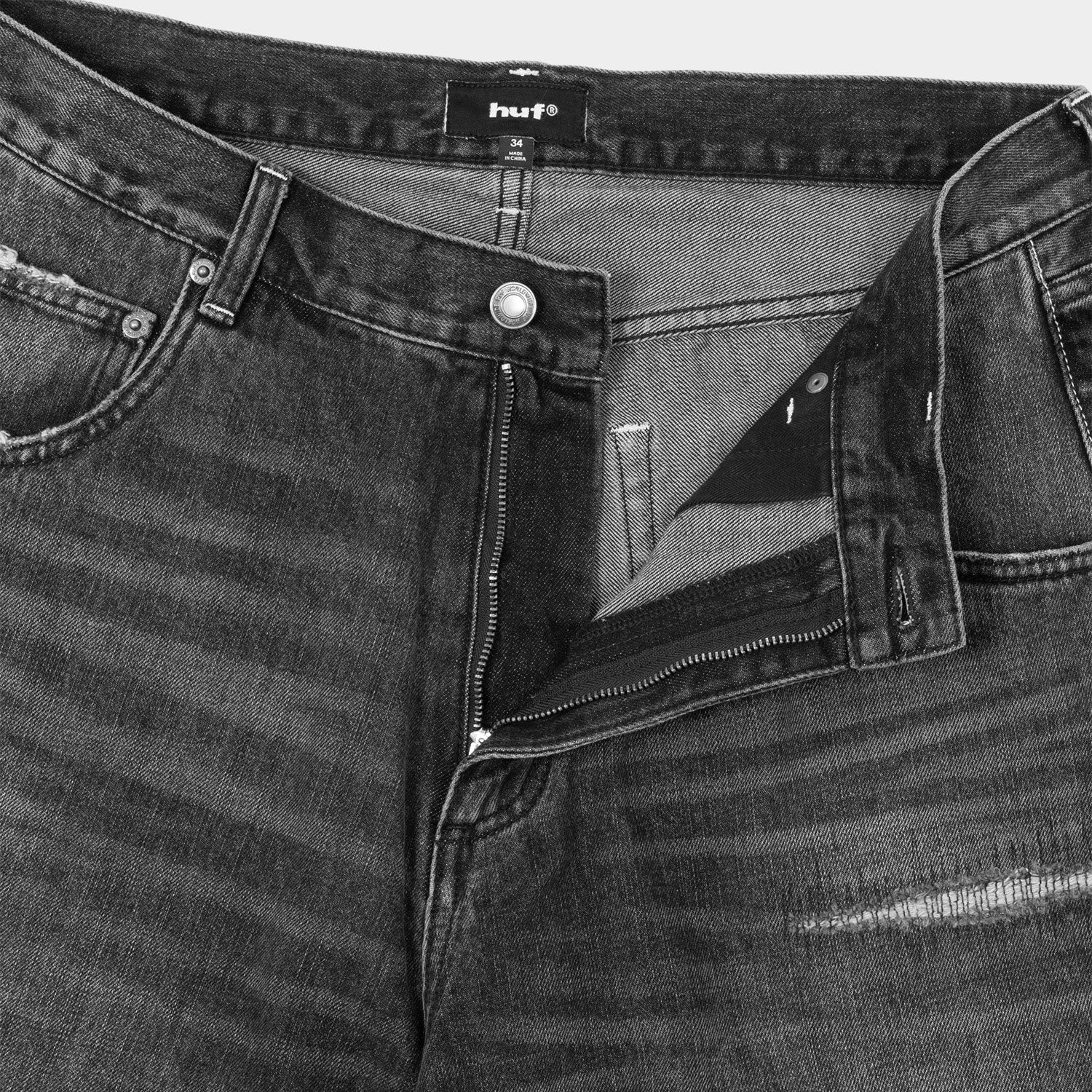HUF (ハフ) Worldwide JP /PANTS(パンツ)/ EXPRESSION REPAIR DENIM PANT商品 / WASHED BLACK