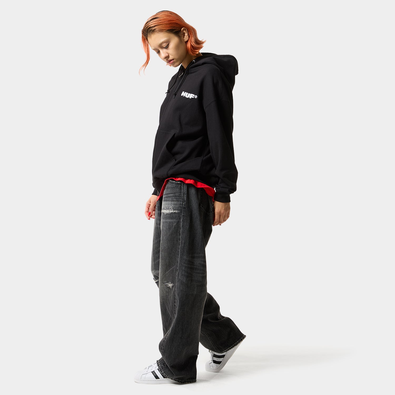 HUF (ハフ) Worldwide JP /PANTS(パンツ)/ EXPRESSION REPAIR DENIM PANT商品 / WASHED BLACK
