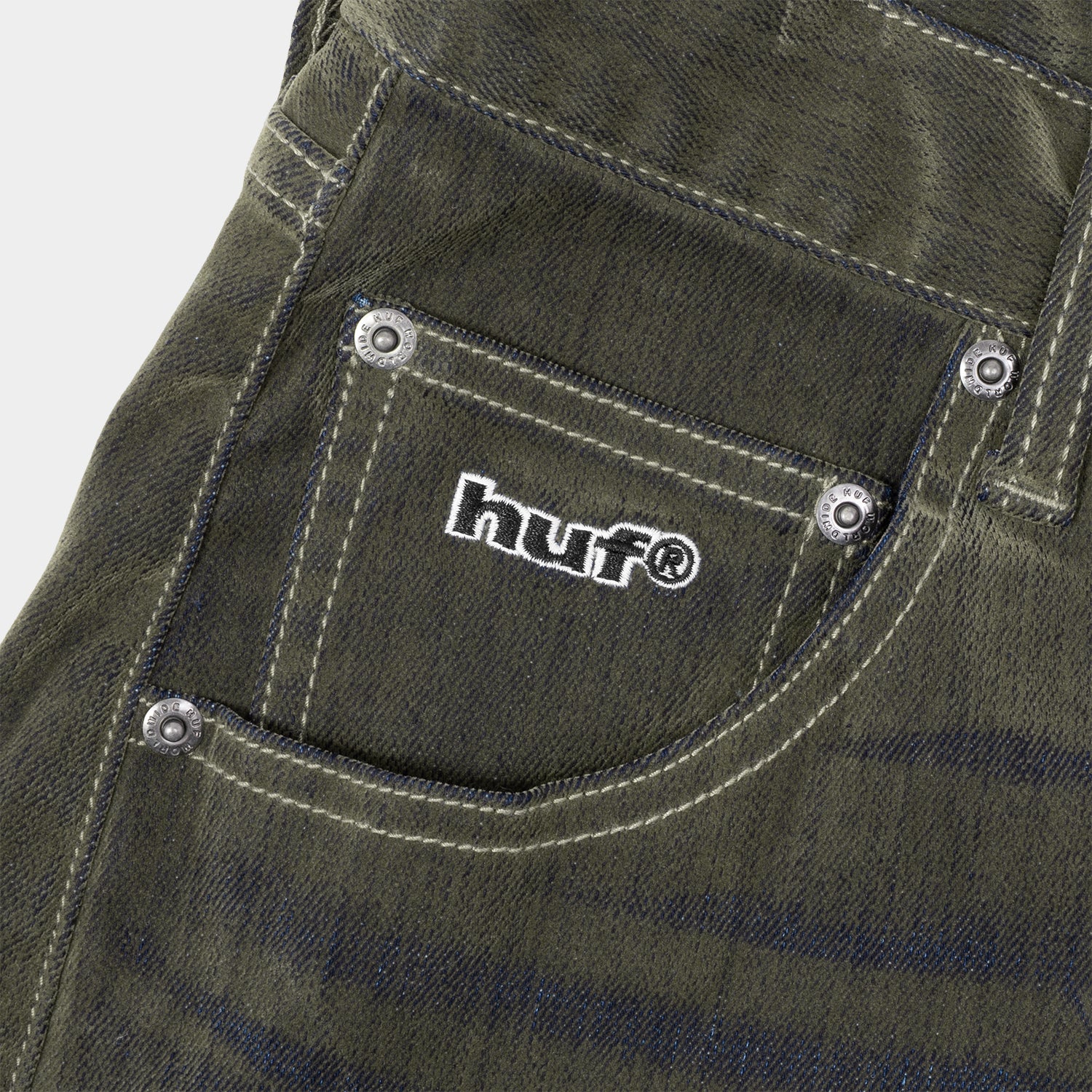 HUF (ハフ) Worldwide JP /PANTS(パンツ)/ HUF eightynine FLOCKED PANT商品 / OLIVE