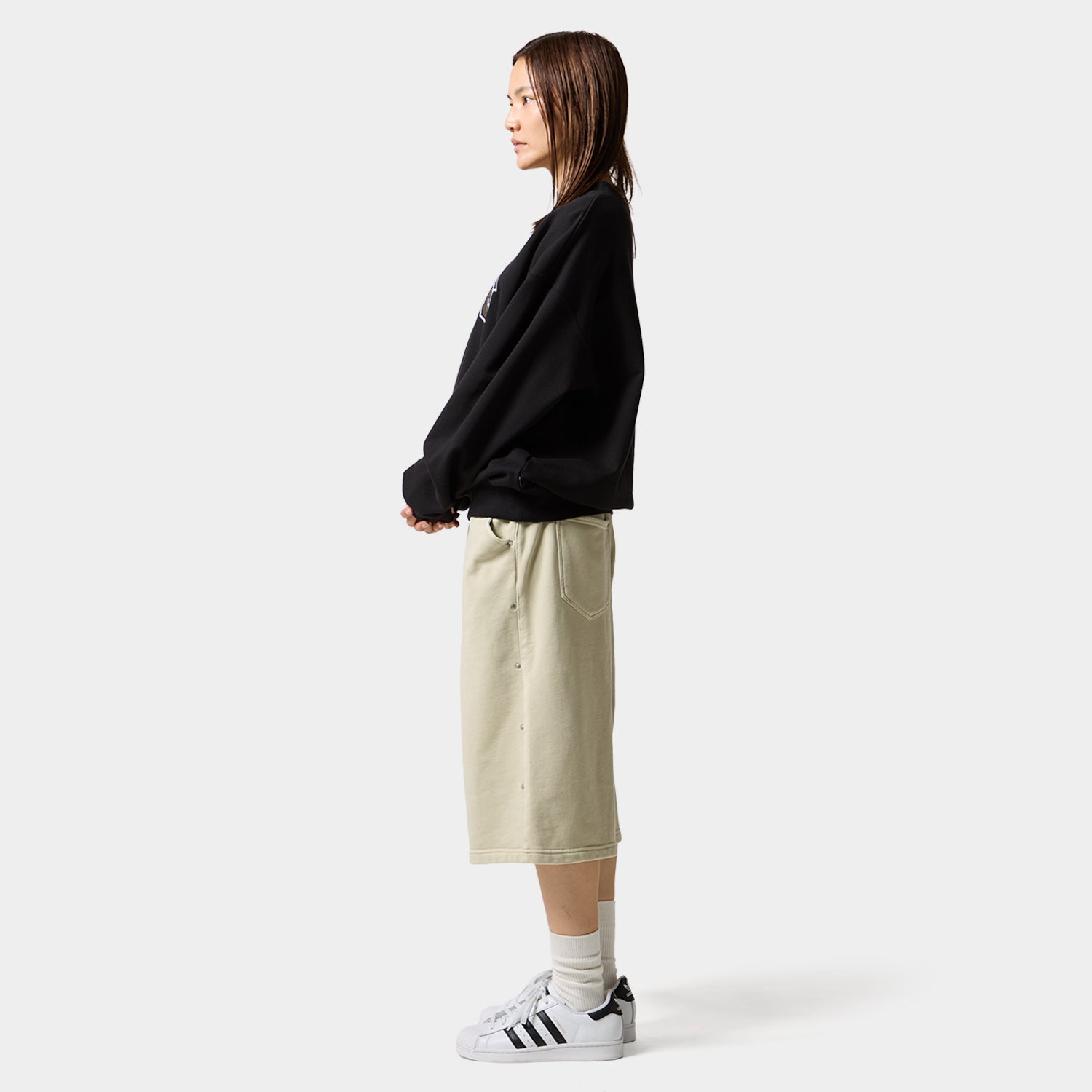 HUF (ハフ) Worldwide JP /SHORTS(ショーツ)/ STUDDED 3/4 FLEECE PANT商品 / BLACK