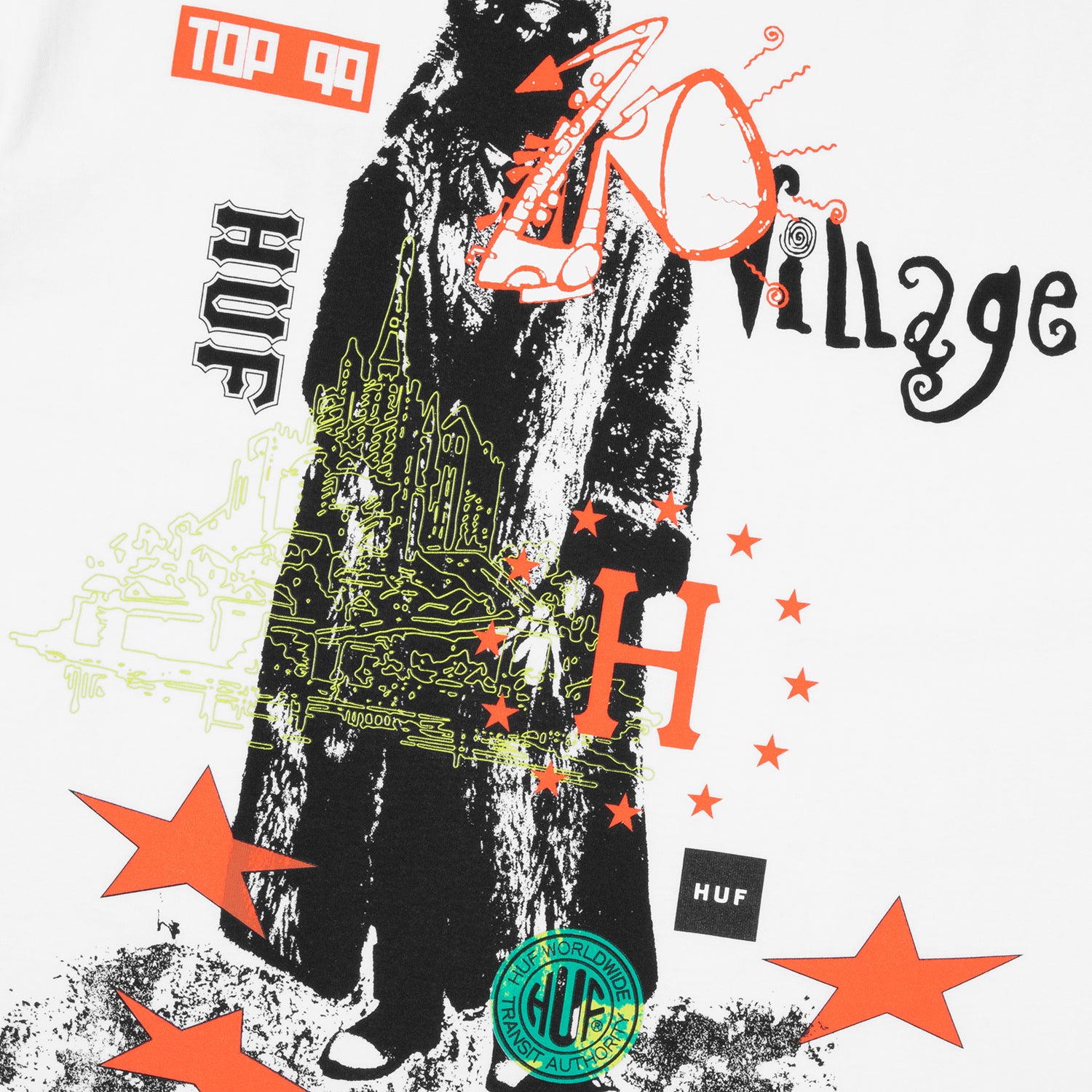 HUF (ハフ) Worldwide JP /T-SHIRTS(Tシャツ)/ TWO BLOCKS OF SUNSHINE TEE商品 / WHITE
