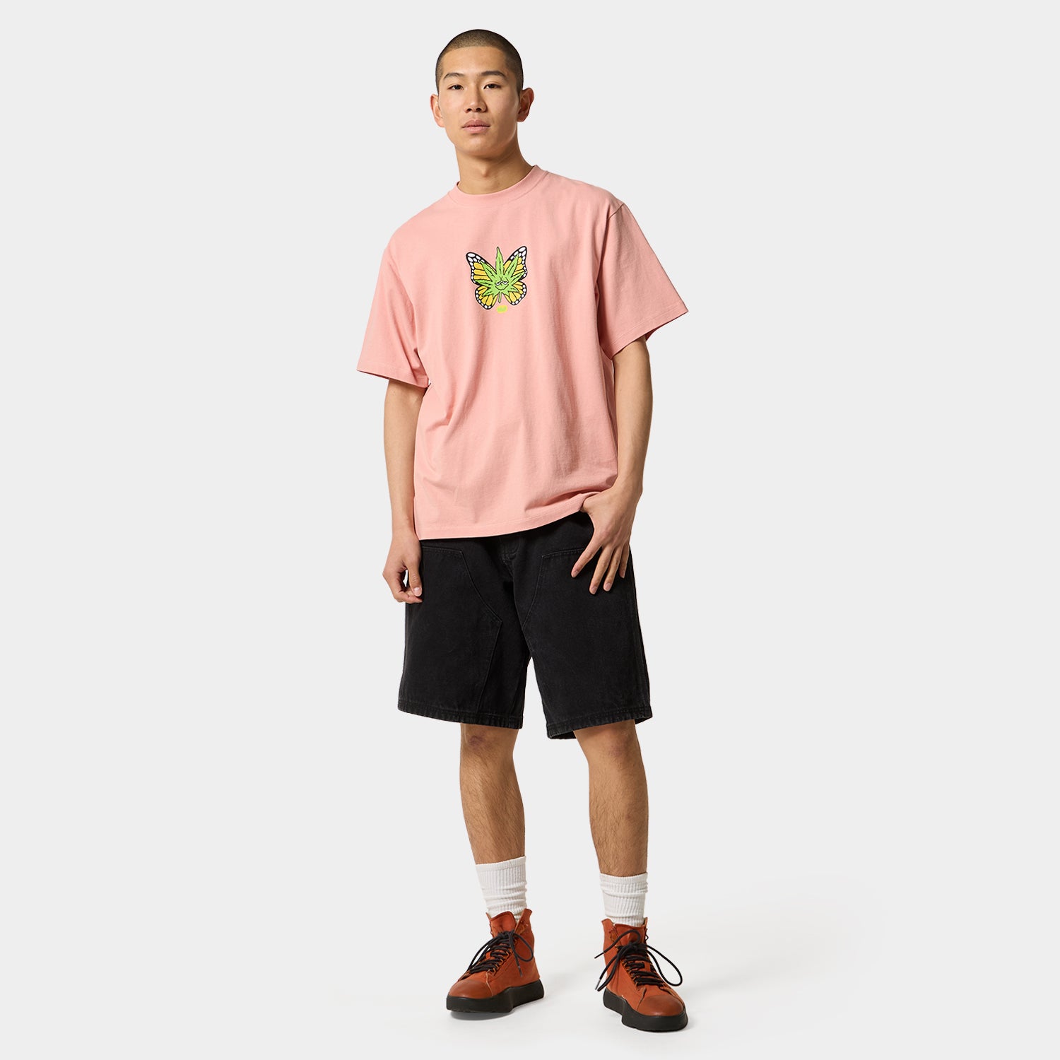 HUF (ハフ) Worldwide JP /T-SHIRTS(Tシャツ)/ GREEN BUDDERFLY TEE商品 / LT ORANGE