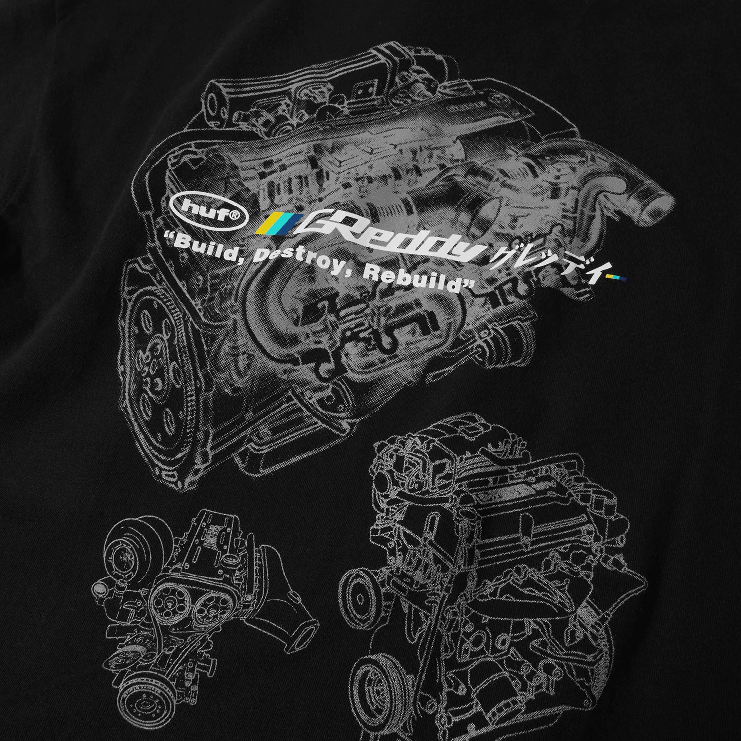 HUF (ハフ) Worldwide JP /T-SHIRTS(Tシャツ)/ HUF X GREDDY MOTORS TEE商品 / BLACK