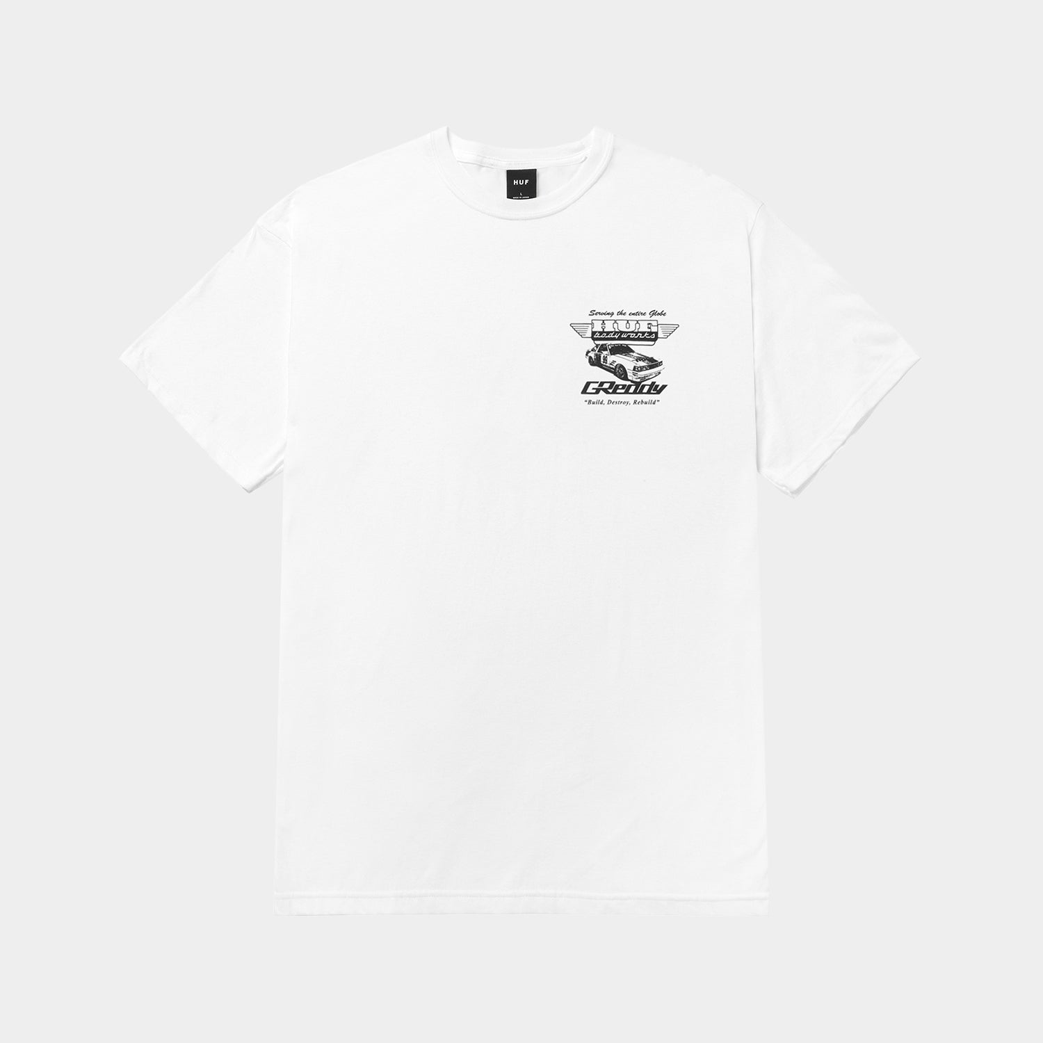 HUF (ハフ) Worldwide JP /T-SHIRTS(Tシャツ)/ HUF X GREDDY BODY WORKS TEE商品 / WHITE