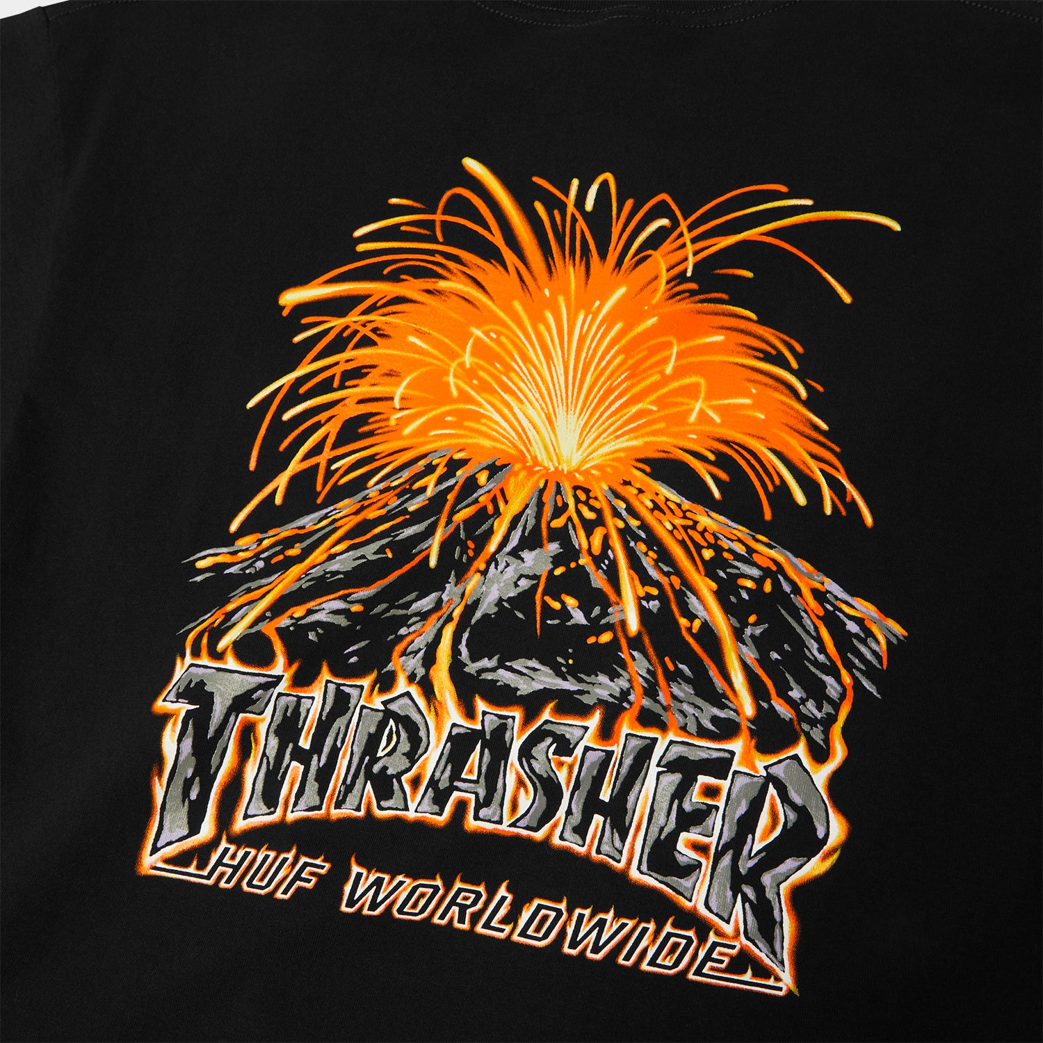 HUF (ハフ) Worldwide JP /T-SHIRTS(Tシャツ)/ HUF X THRASHER MELTDOWN TEE商品 / BLACK
