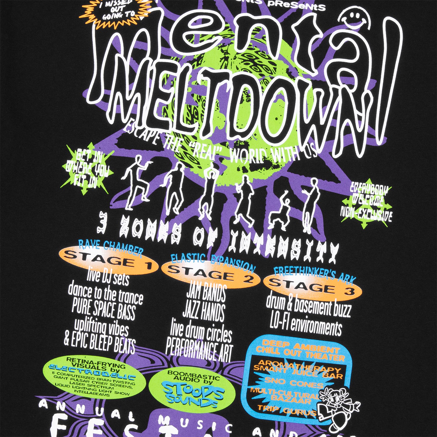 HUF (ハフ) Worldwide JP /T-SHIRTS(Tシャツ)/ MENTAL MELTDOWN TEE商品 / BLACK