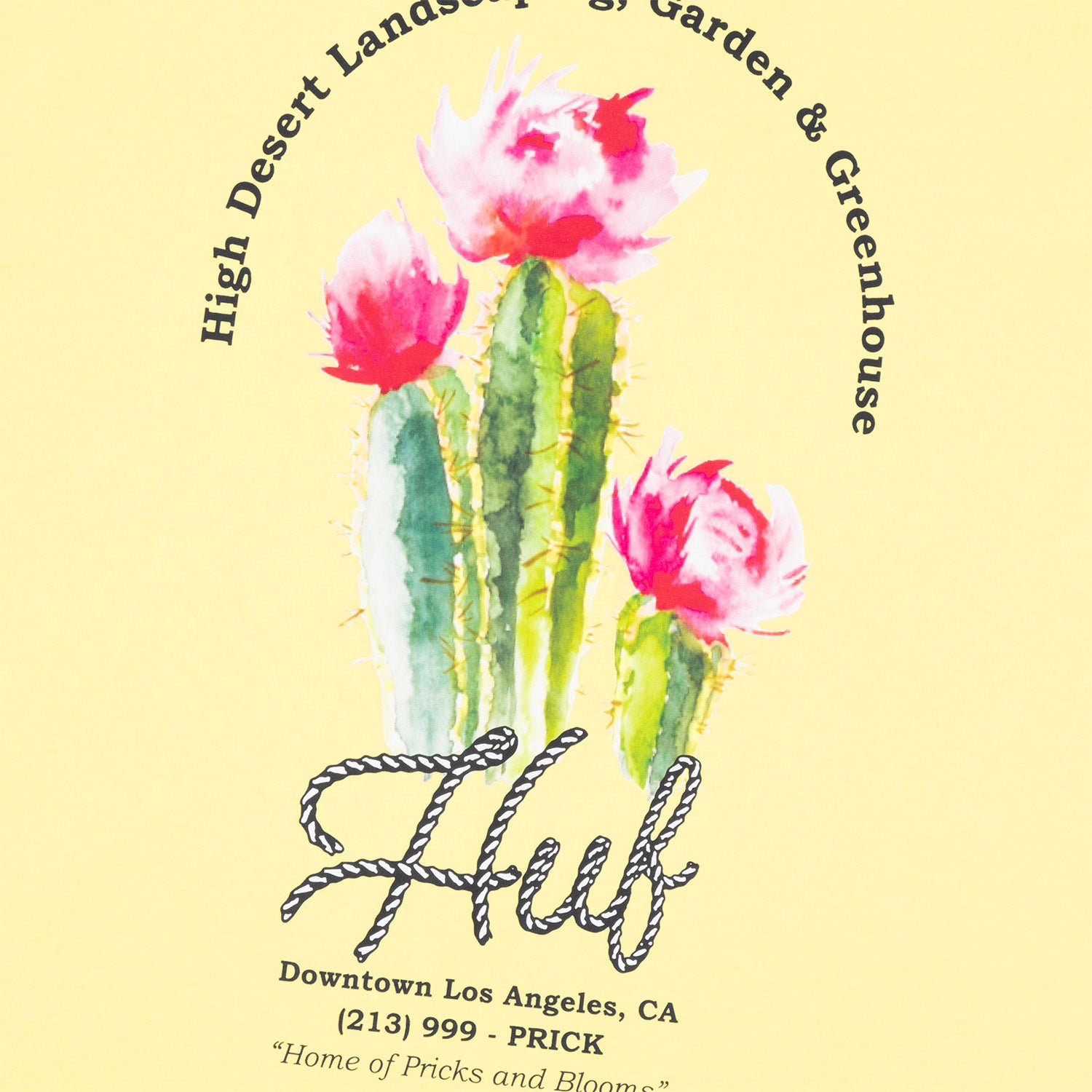 HUF (ハフ) Worldwide JP /T-SHIRTS(Tシャツ)/ DESERT ROSE TEE商品 / LT YELLOW