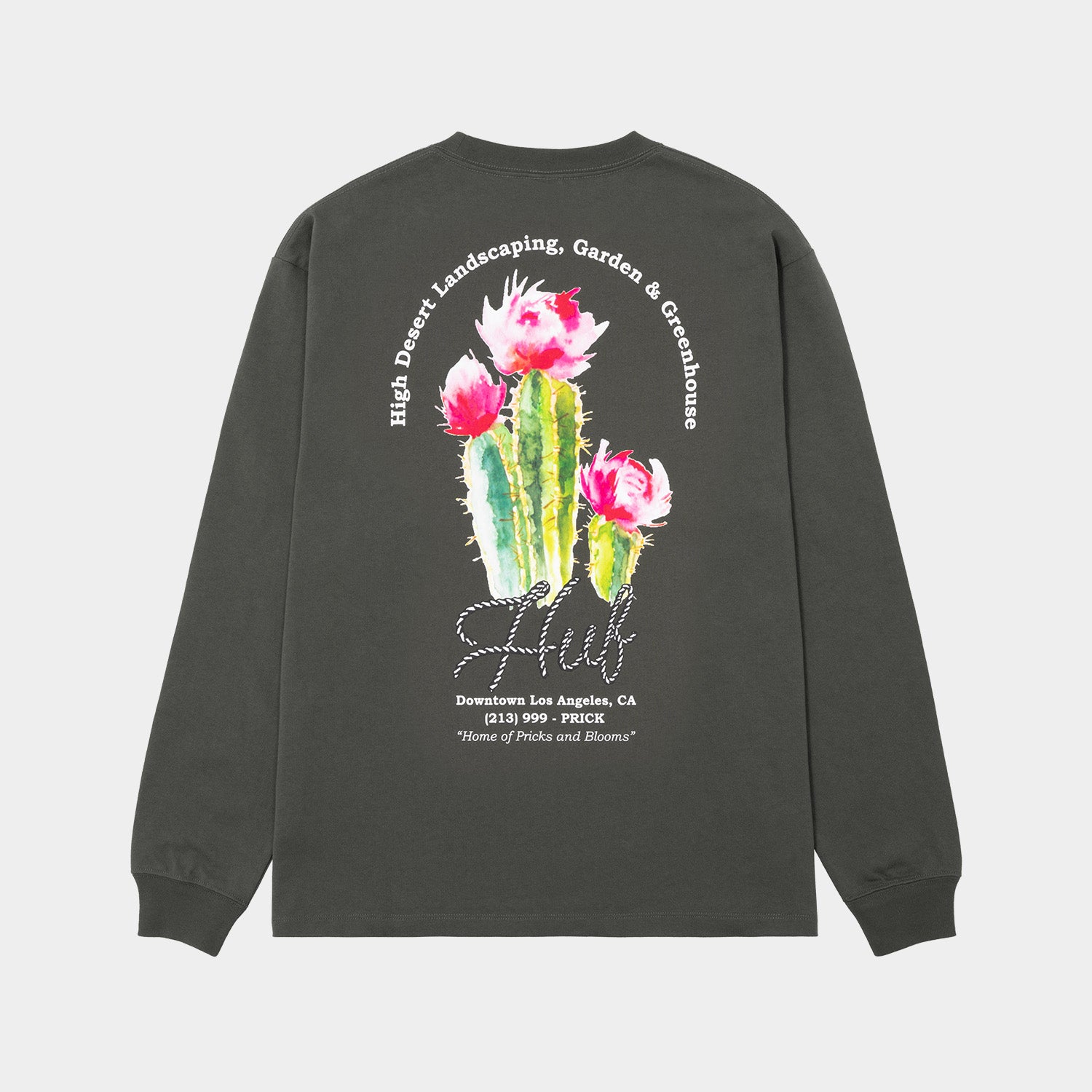 HUF (ハフ) Worldwide JP /T-SHIRTS(Tシャツ)/ DESERT ROSE LS TEE商品 / CHARCOAL