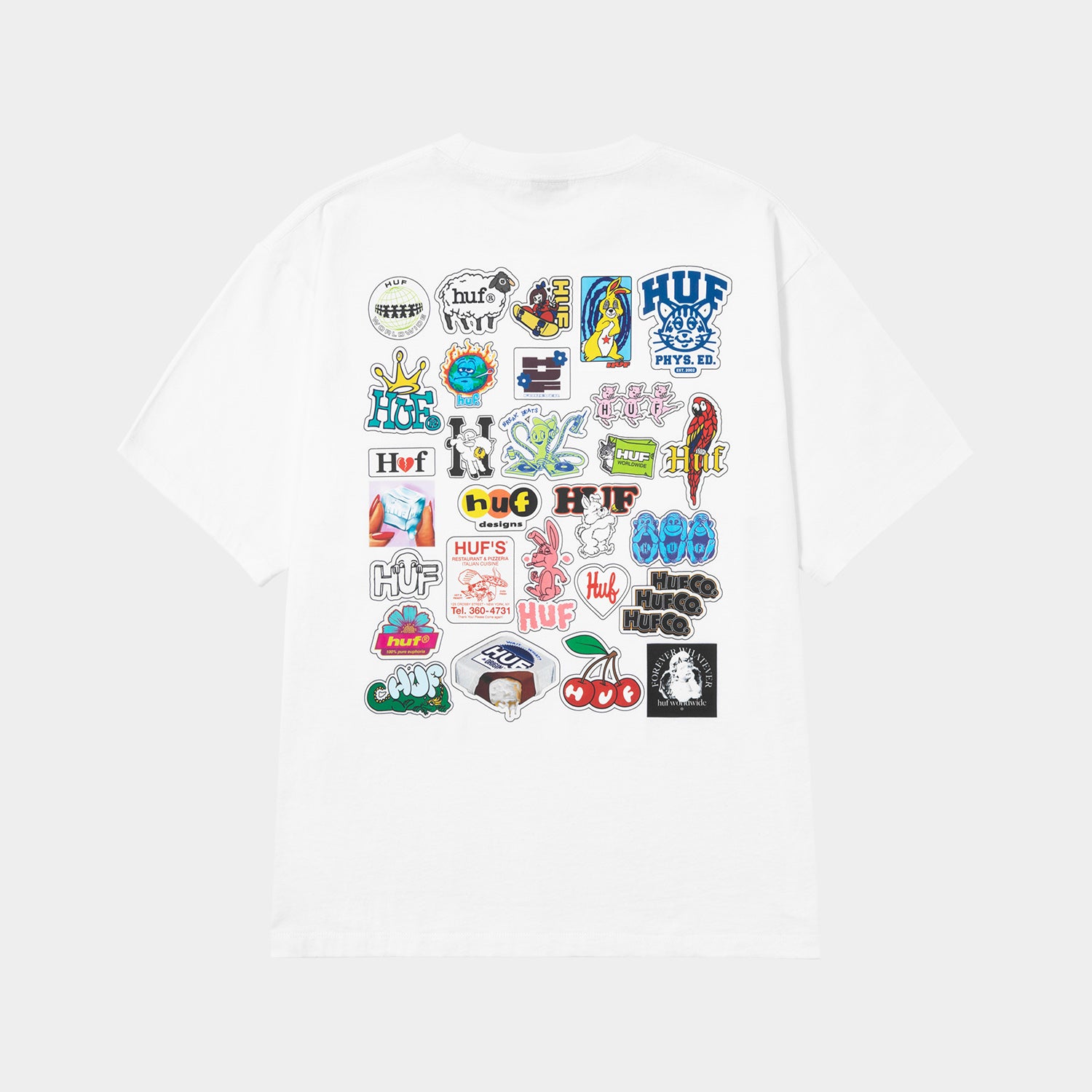 HUF (ハフ) Worldwide JP /T-SHIRTS(Tシャツ)/ STICKER PACK TEE商品 / WHITE