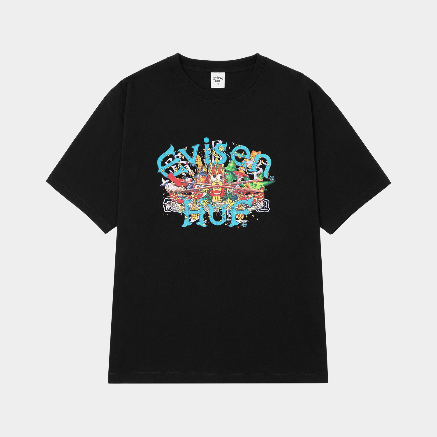 HUF (ハフ) Worldwide JP /T-SHIRTS(Tシャツ)/ HUF X EVISEN SKATEBOARDS DRAGON TEE商品 / BLACK