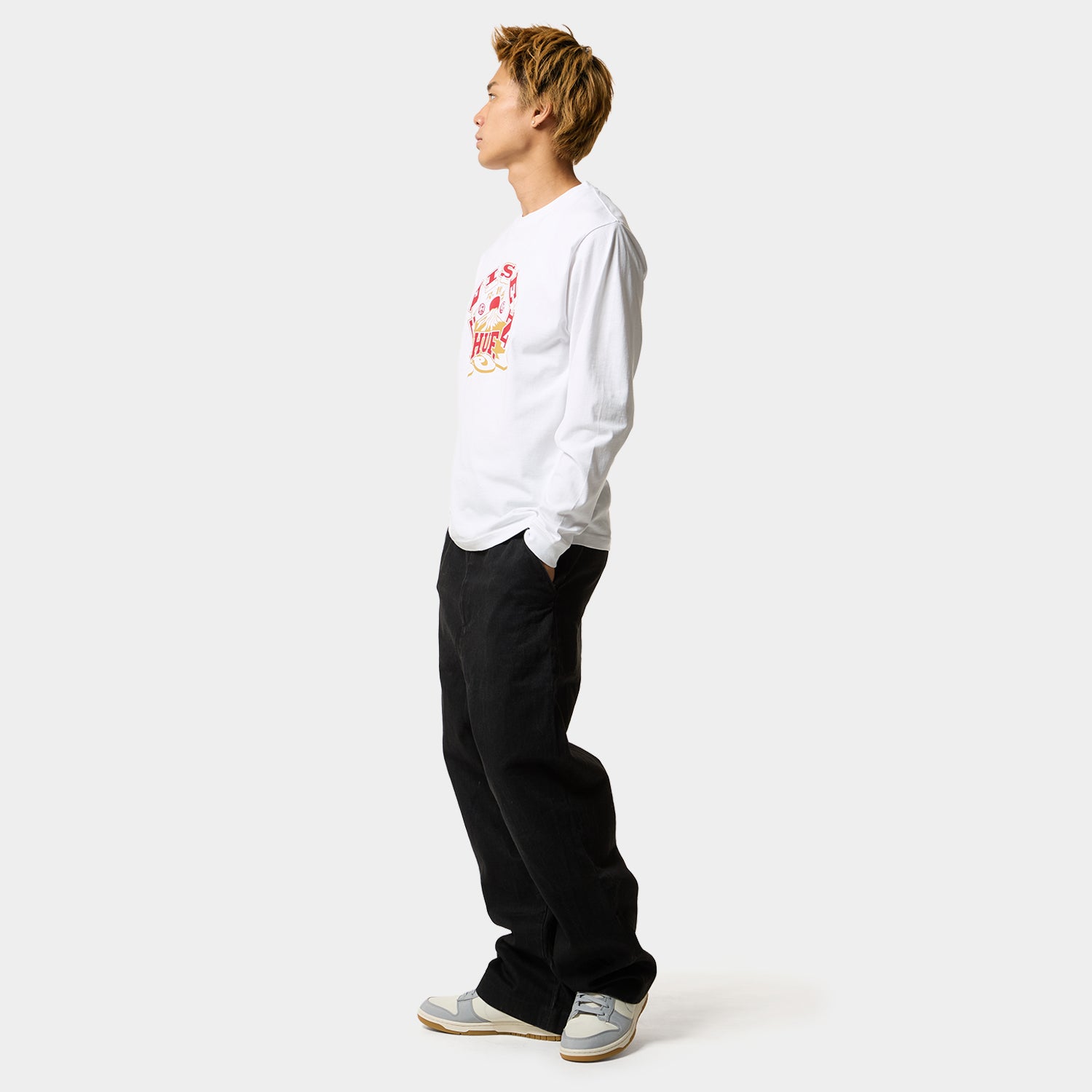 HUF (ハフ) Worldwide JP /T-SHIRTS(Tシャツ)/ HUF X EVISEN SKATEBOARDS HUFUJI LS TEE商品 / WHITE