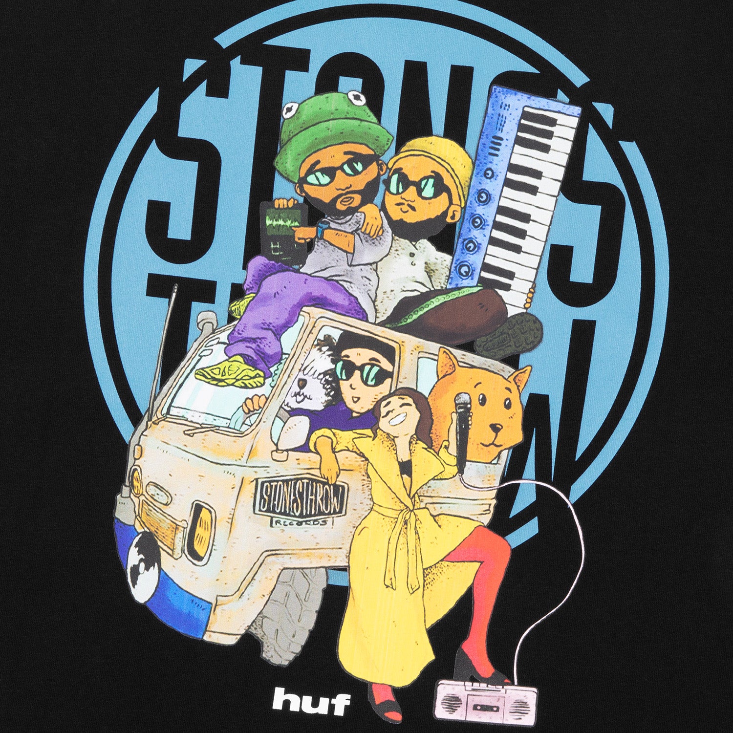 HUF (ハフ) Worldwide JP /T-SHIRTS(Tシャツ)/ HUF X STONES THROW 30th JAPAN TOUR TEE商品 / BLACK
