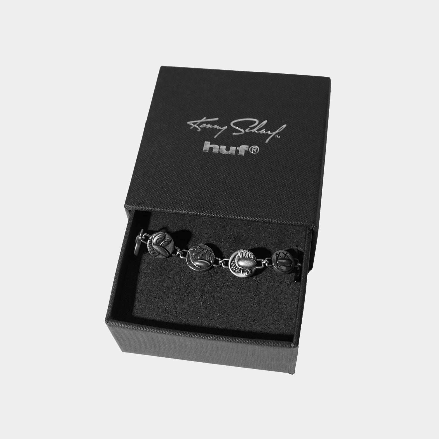 HUF (ハフ) Worldwide JP /JEWELRY（ジュエリー）/ KENNY SCHARF ROUND GUYS CHARM BRACELET商品 / SILVER