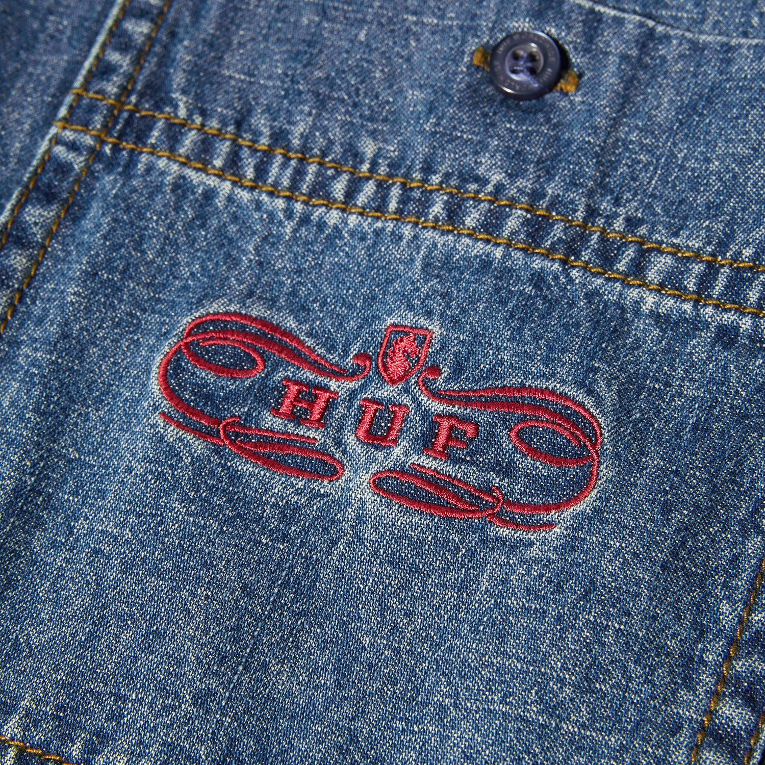 HUF (ハフ) Worldwide JP /TOPS & SHIRTS（トップス&シャツ）/ WORLDWIDE CLOTHIERS DENIM SHIRT商品 / INDIGO