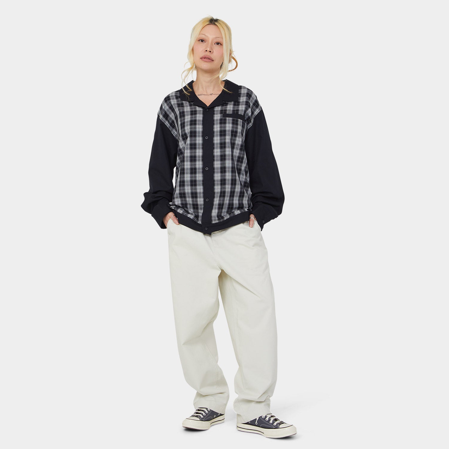 HUF (ハフ) Worldwide JP /TOPS & SHIRTS（トップス&シャツ）/ COOLIDGE PLAID LS SHIRT商品 / BLACK