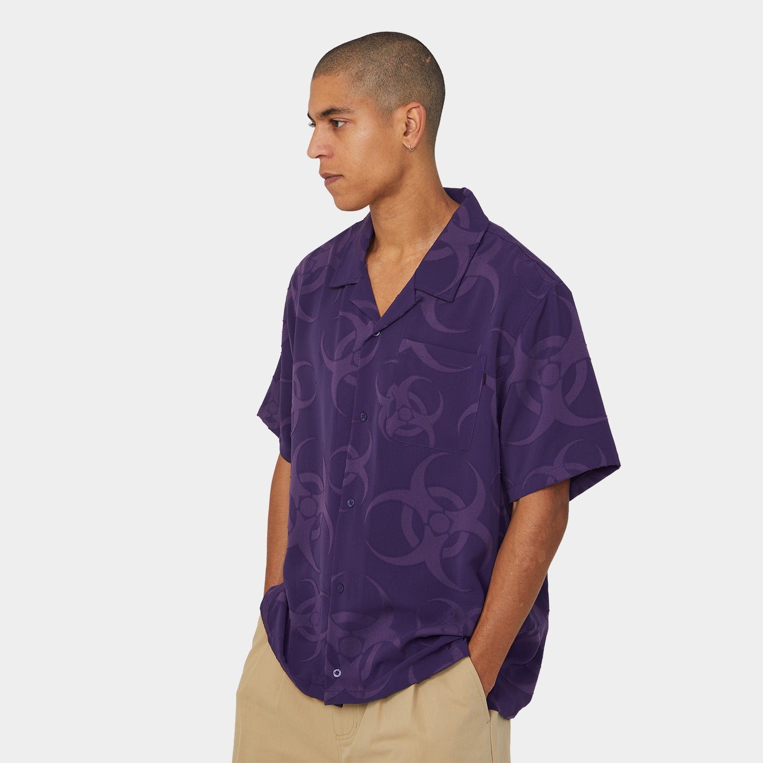 HUF (ハフ) Worldwide JP /TOPS & SHIRTS（トップス&シャツ）/ SECTOR JACQUARD SHIRT商品 / DARK BERRY