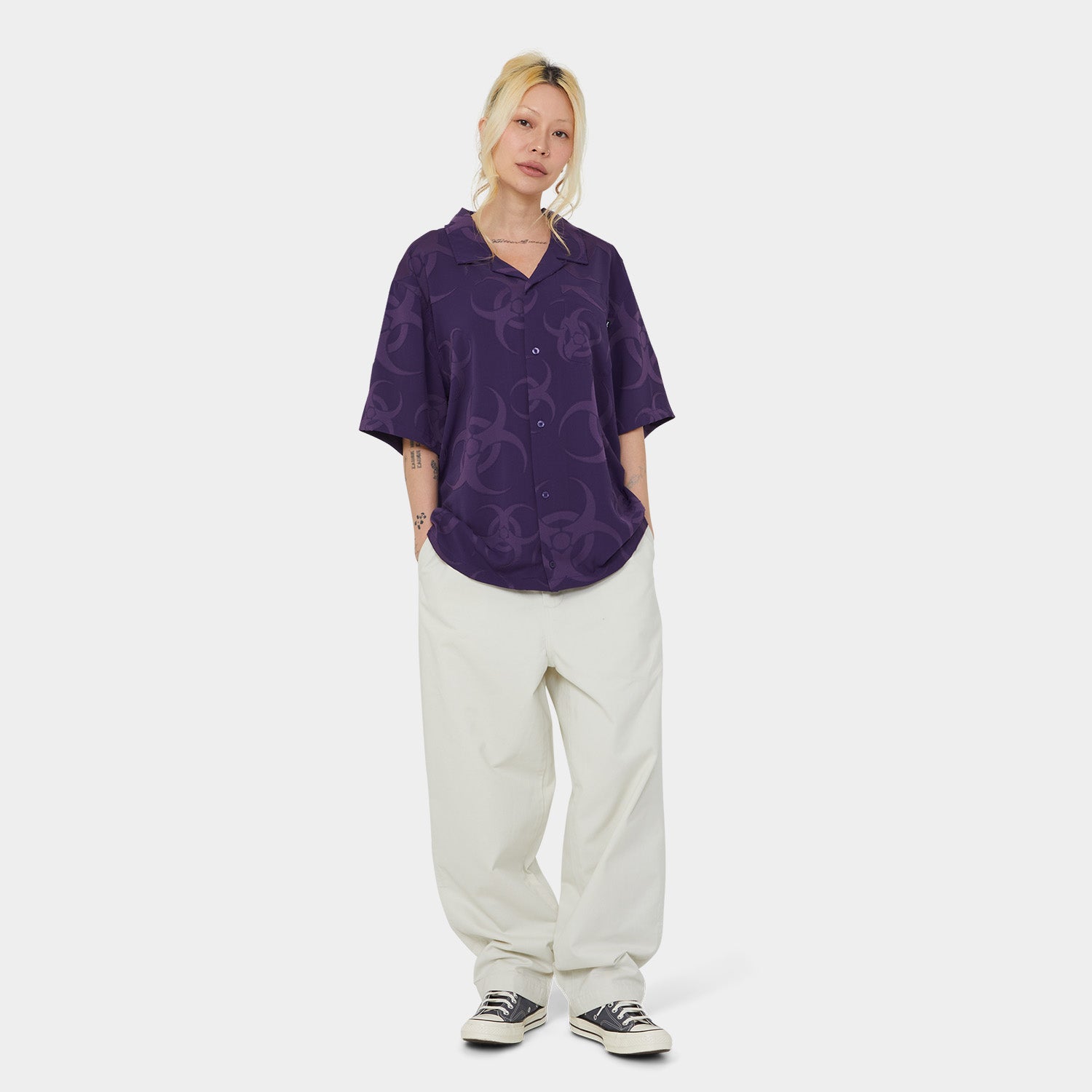 HUF (ハフ) Worldwide JP /TOPS & SHIRTS（トップス&シャツ）/ SECTOR JACQUARD SHIRT商品 / DARK BERRY