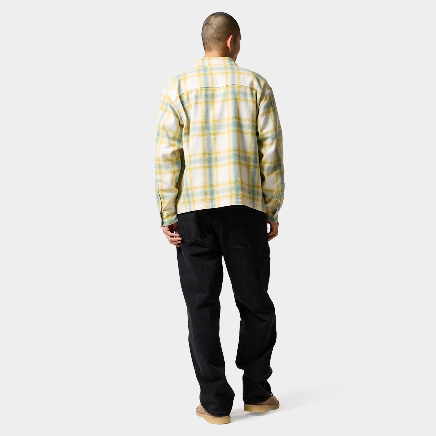 HUF (ハフ) Worldwide JP /TOPS & SHIRTS（トップス&シャツ）/ 89 OUTLINE PLAID ZIP SHIRT商品 / BLACK