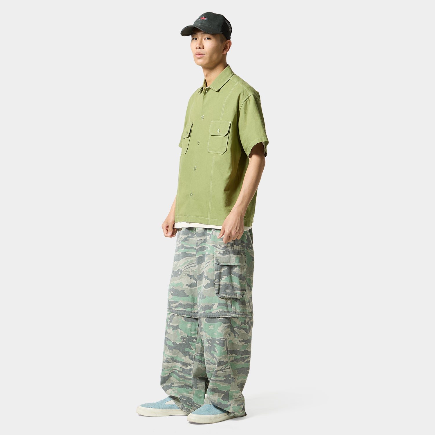 HUF (ハフ) Worldwide JP /TOPS & SHIRTS（トップス&シャツ）/ huf CO-OP CONTRAST DYED SHIRT商品 / BURGUNDY