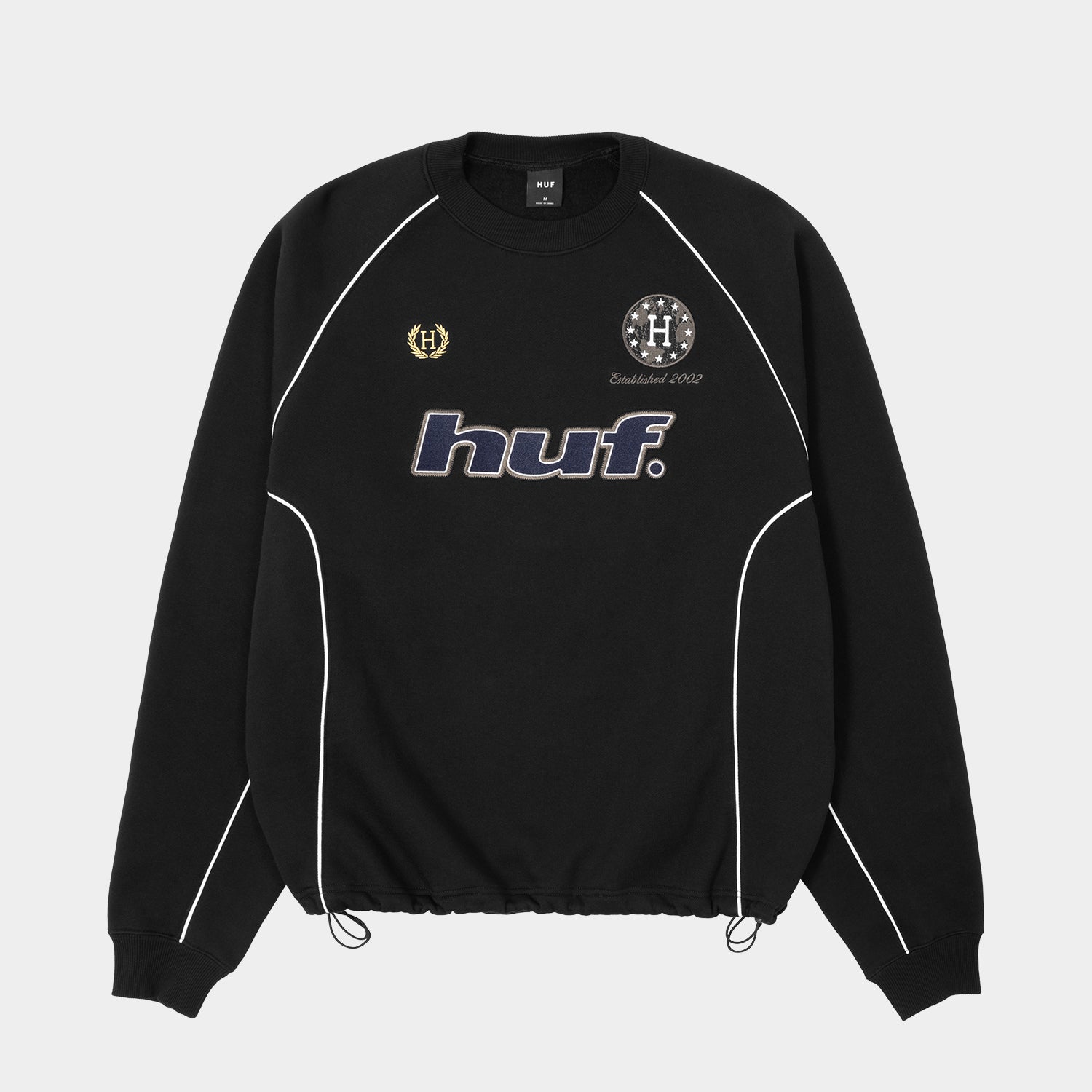 HUF (ハフ) Worldwide JP /SWEATSHIRTS（スウェットシャツ）/ LUX DRAWCORD CREW商品 / BLACK