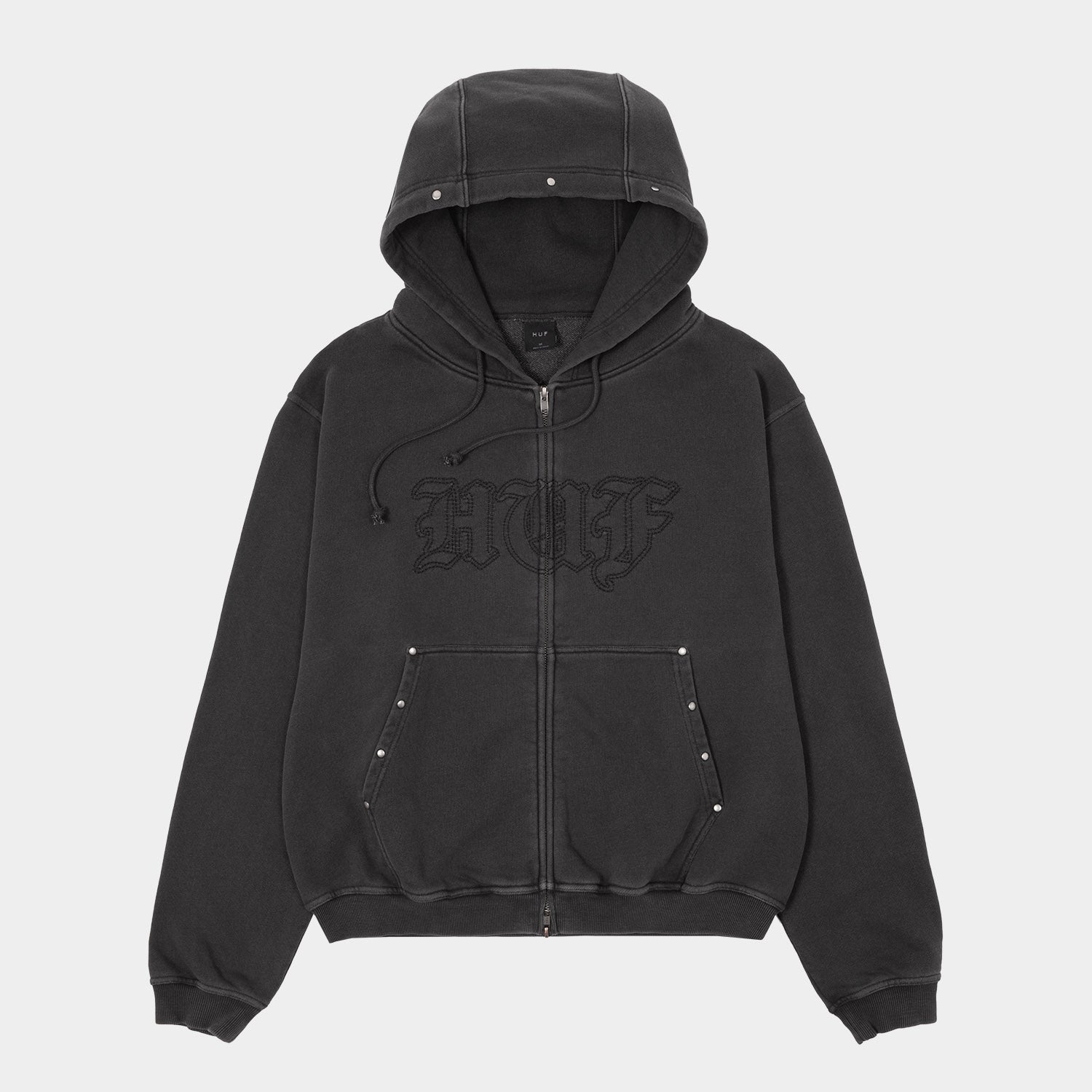 HUF (ハフ) Worldwide JP /HOODIES（パーカー）/ STUDDED FULL ZIP HOODIE商品 / BLACK