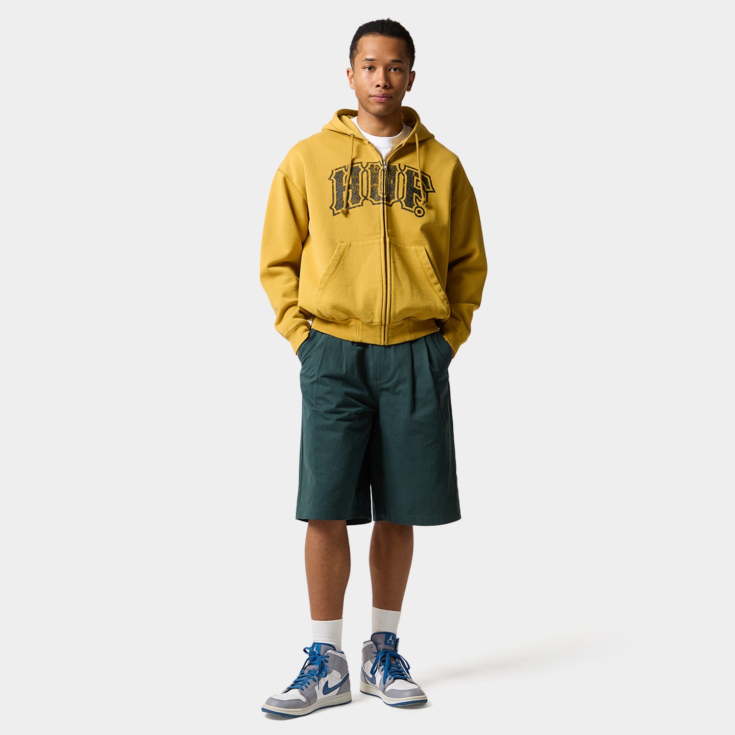 HUF (ハフ) Worldwide JP /HOODIES（パーカー）/ CLASSIC ARCH FULL ZIP HOODIE商品 / YELLOW