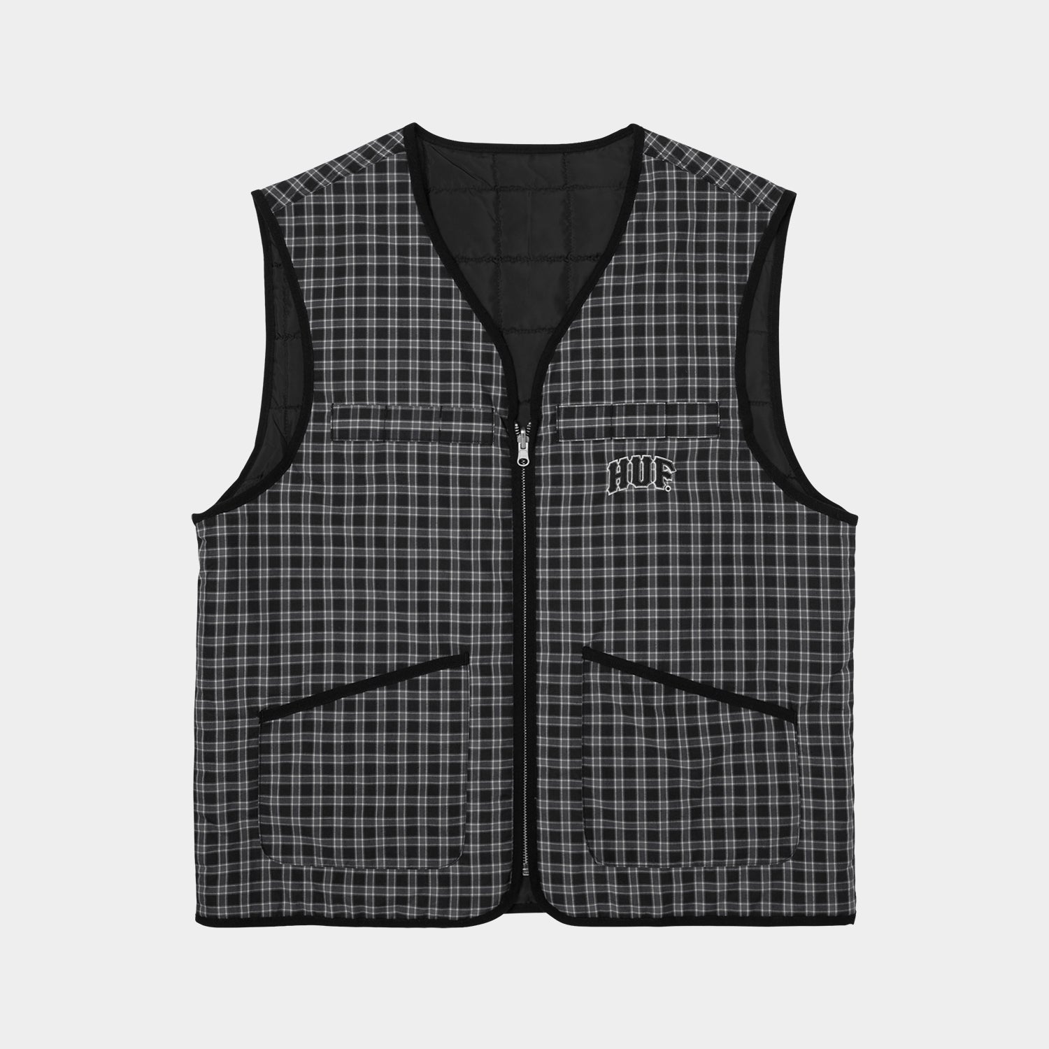 HUF (ハフ) Worldwide JP /JACKETS（ジャケット）/ POYNTER REVERSIBLE VEST商品 / BLACK