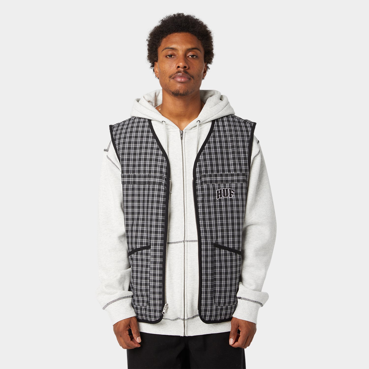 HUF (ハフ) Worldwide JP /JACKETS（ジャケット）/ POYNTER REVERSIBLE VEST商品 / BLACK