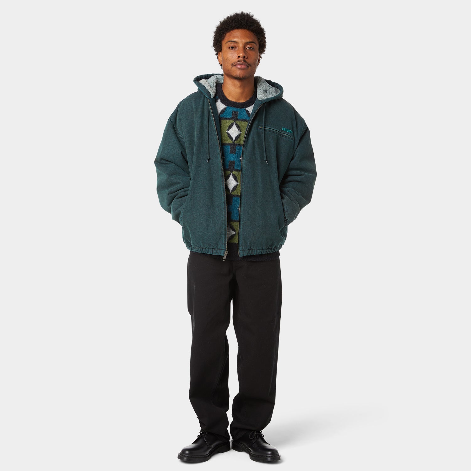 HUF (ハフ) Worldwide JP /JACKETS（ジャケット）/ WHAT A JUNGLE DENIM WORK JACKET商品 / EVERGREEN
