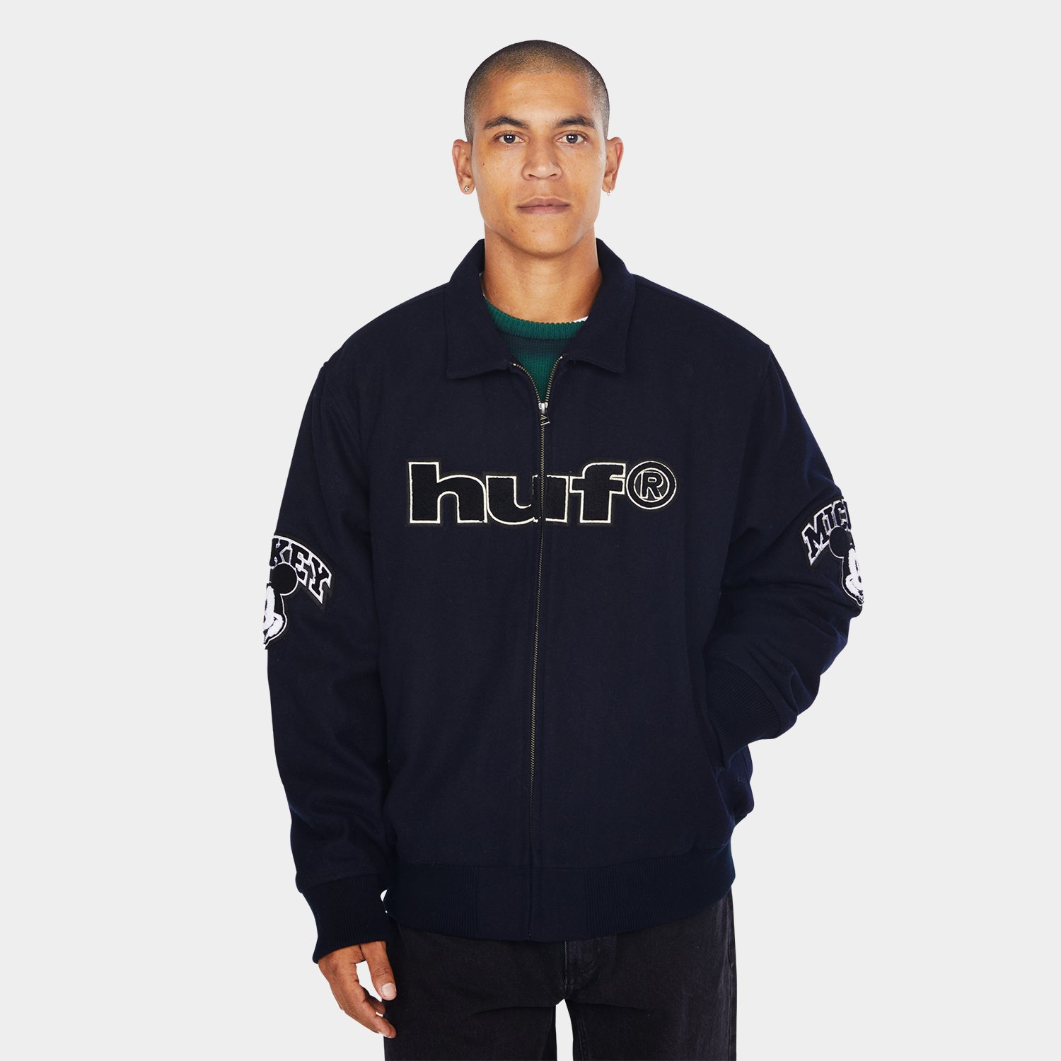 HUF (ハフ) Worldwide JP /JACKETS（ジャケット）/ DISNEY | HUF WORLDWIDE TOUR VARSITY JACKET商品 / NAVY