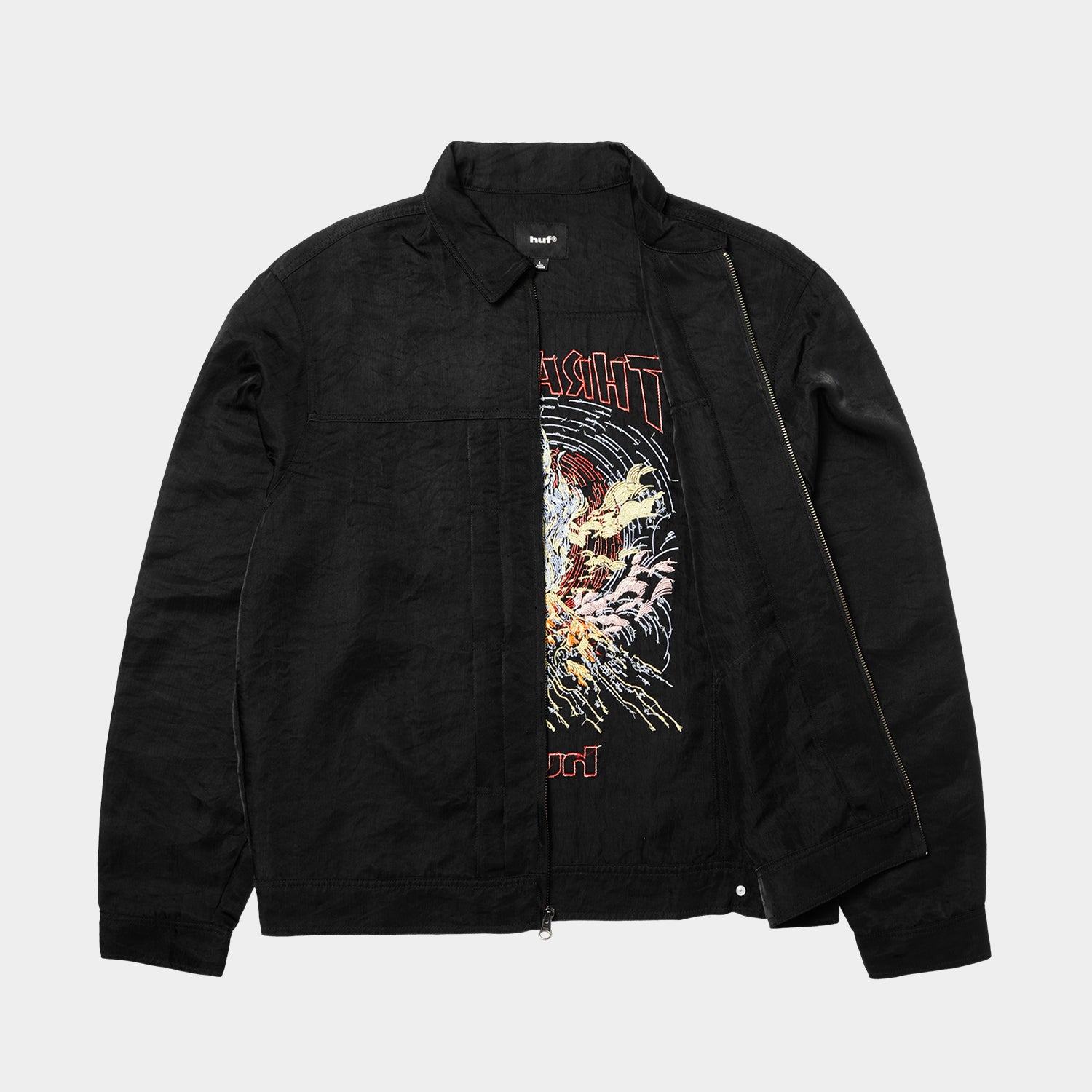 HUF (ハフ) Worldwide JP /JACKETS（ジャケット）/ HUF X THRASHER TRUCKER JACKET商品 / BLACK