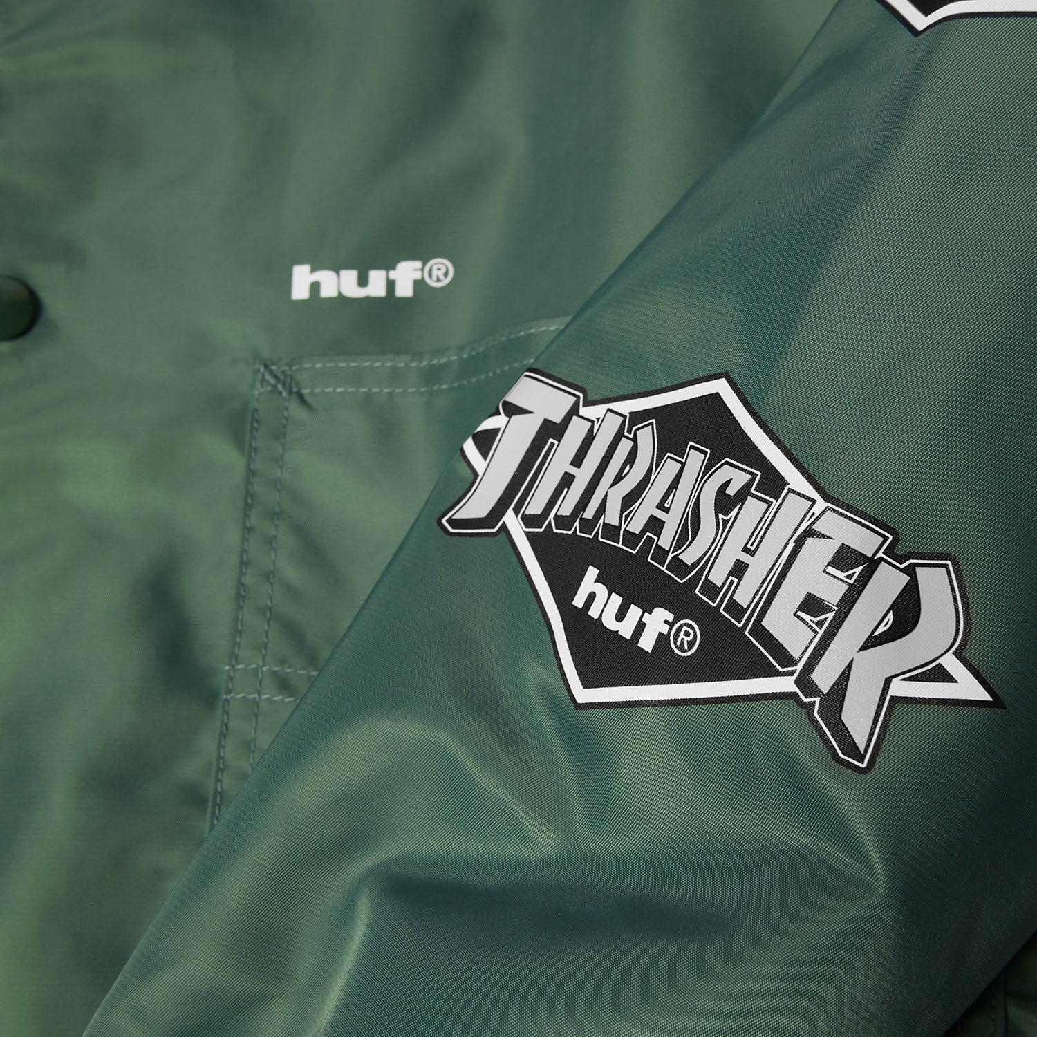 HUF (ハフ) Worldwide JP /JACKETS（ジャケット）/ HUF X THRASHER LOGO JACKET商品 / FOREST GREEN