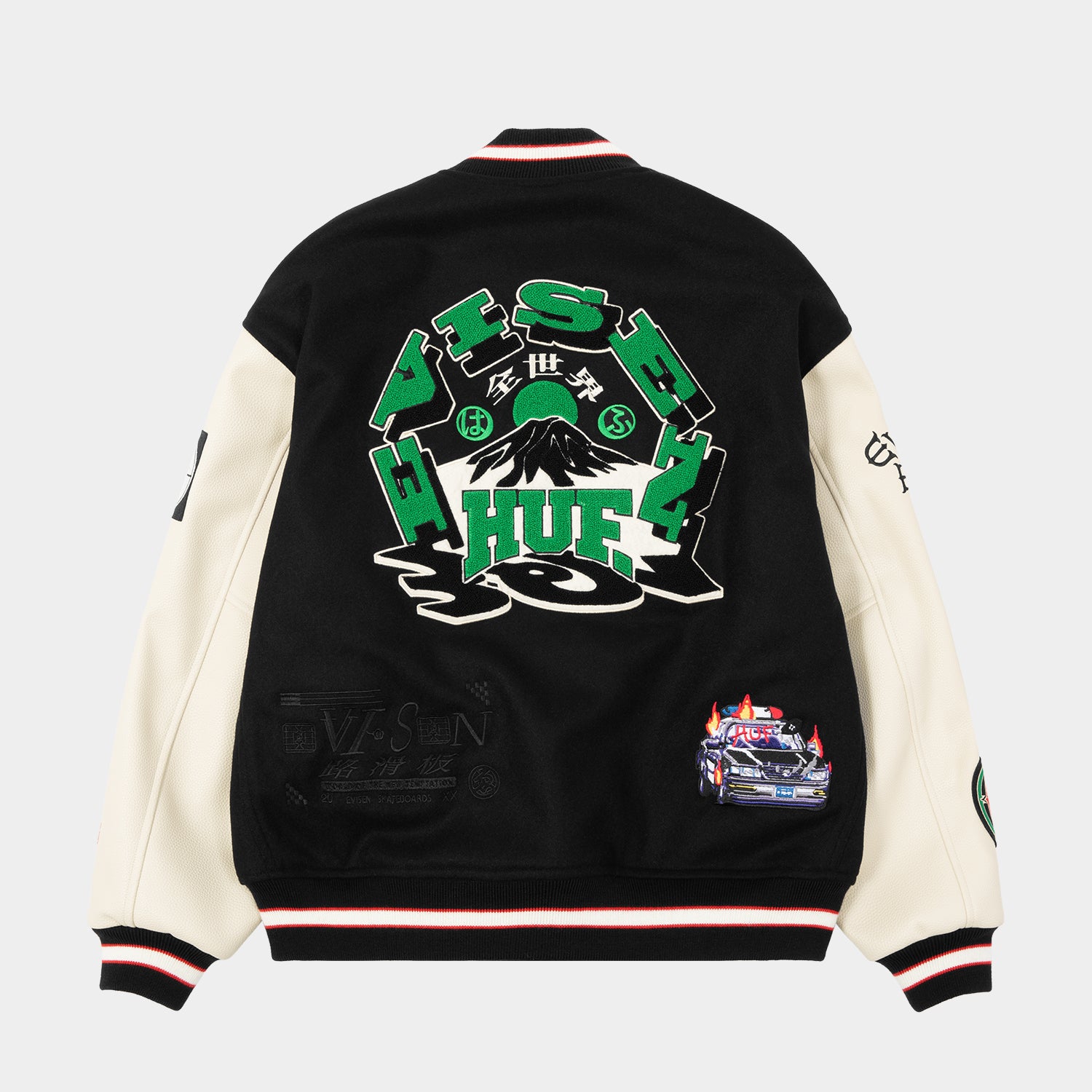 HUF (ハフ) Worldwide JP /JACKETS（ジャケット）/ HUF X EVISEN STADIUM LOGO JACKET商品 / BLACK