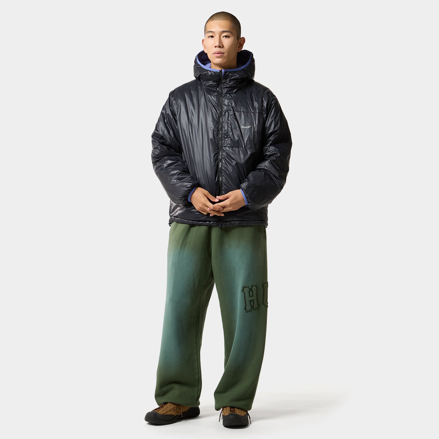 HUF (ハフ) Worldwide JP /JACKETS（ジャケット）/ HUF X TAION CASCADE PACKABLE HOODED DOWN JACKET商品 / BLACK