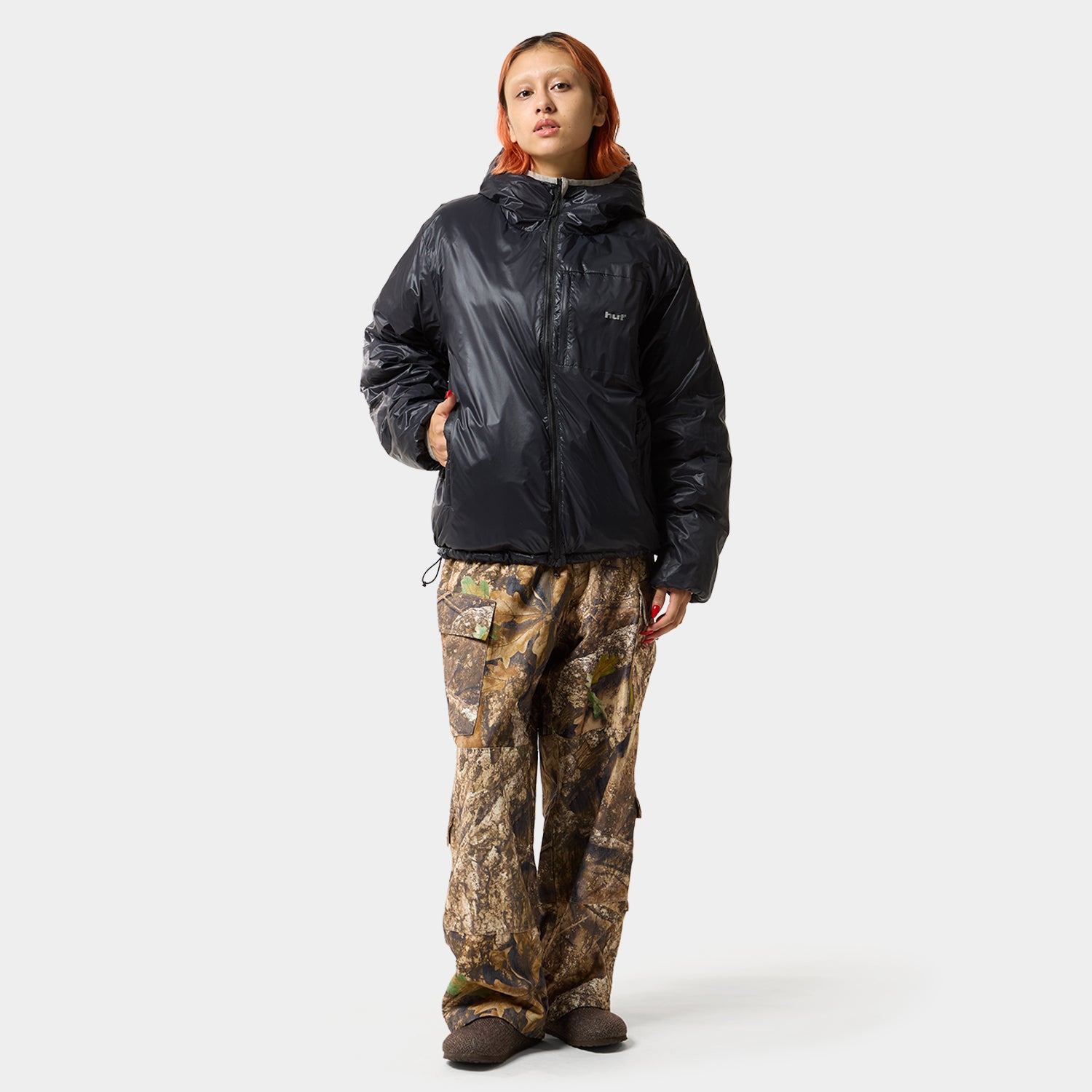 HUF (ハフ) Worldwide JP /JACKETS（ジャケット）/ HUF X TAION CASCADE PACKABLE HOODED DOWN JACKET商品 / BLACK