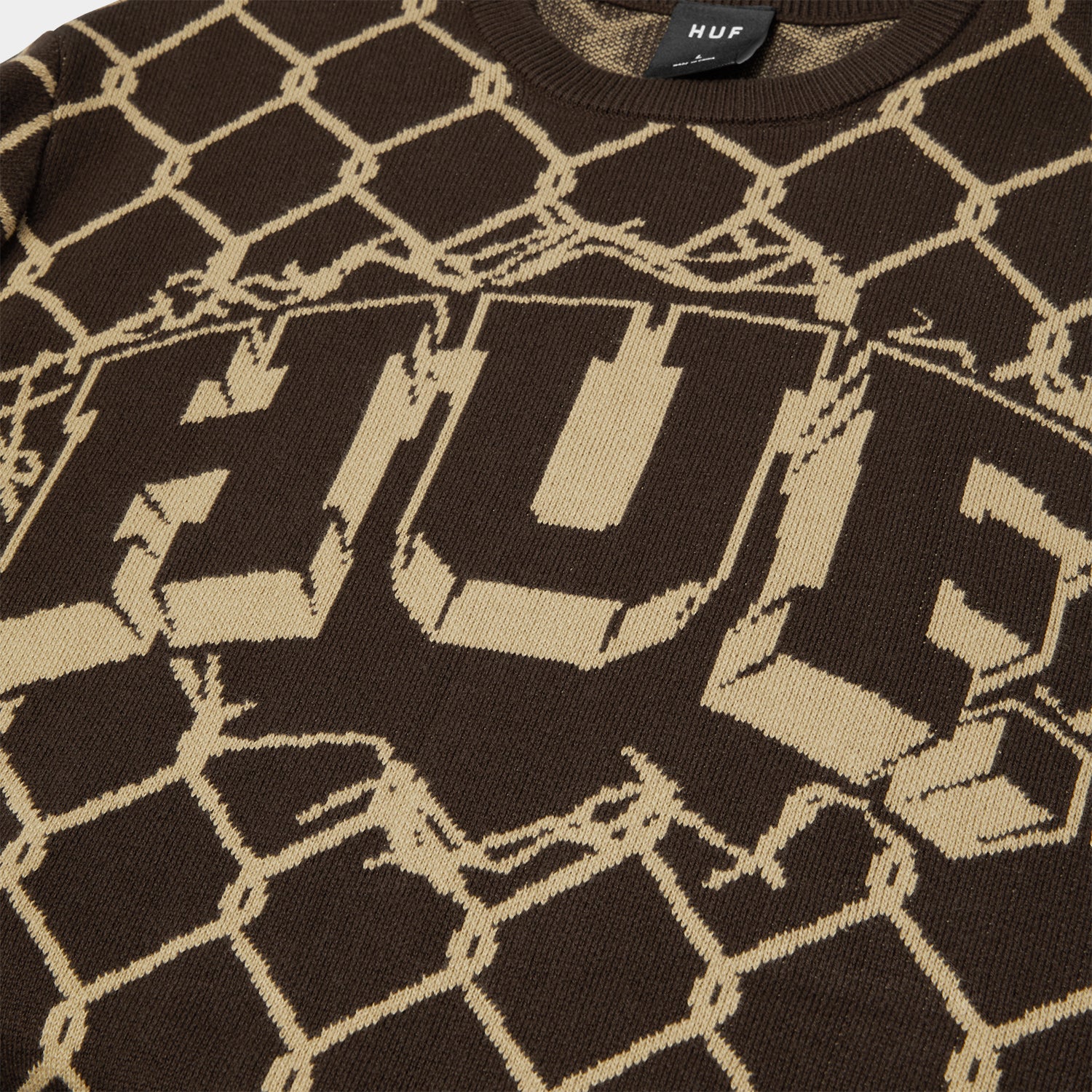 HUF (ハフ) Worldwide JP /KNITS & SWEATERS（ニット&セーター）/ BREAKTHROUGH CREWNECK SWEATER商品 / BISON