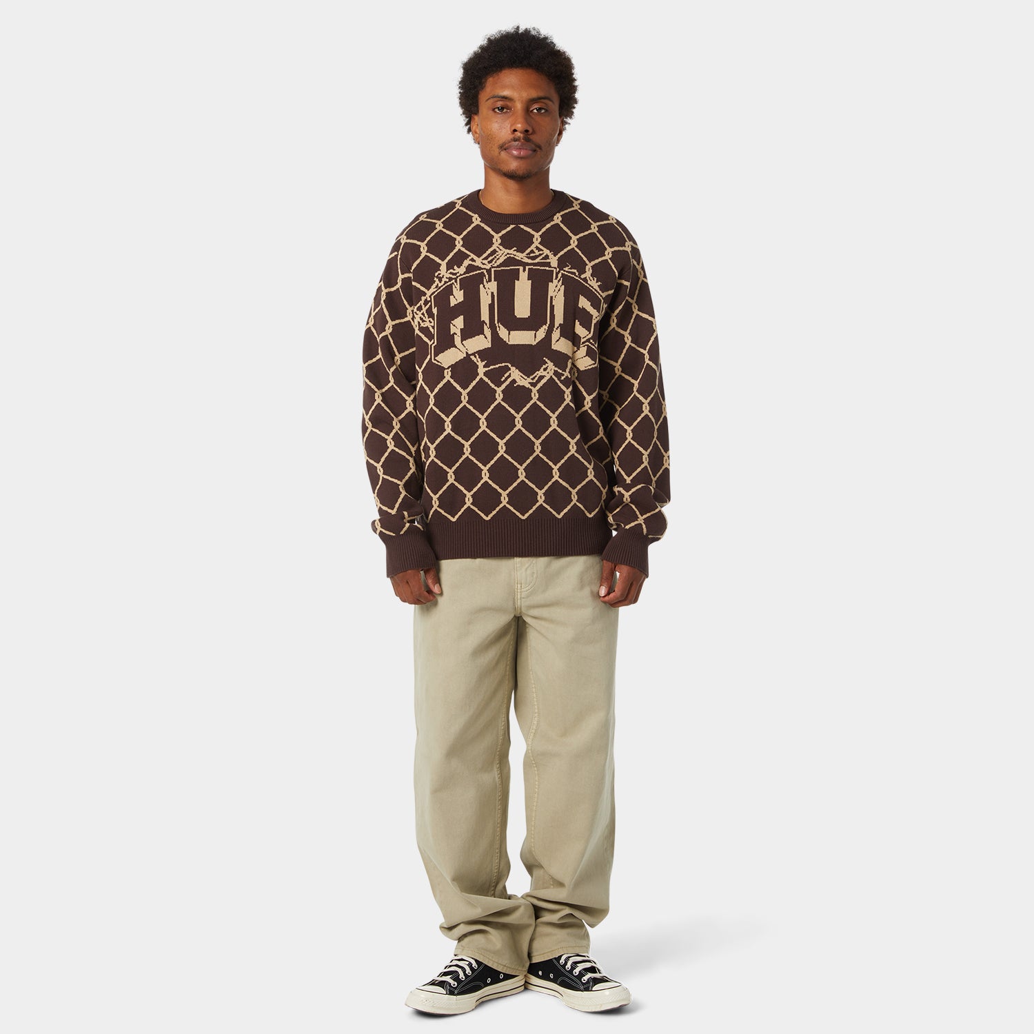 HUF (ハフ) Worldwide JP /KNITS & SWEATERS（ニット&セーター）/ BREAKTHROUGH CREWNECK SWEATER商品 / BISON