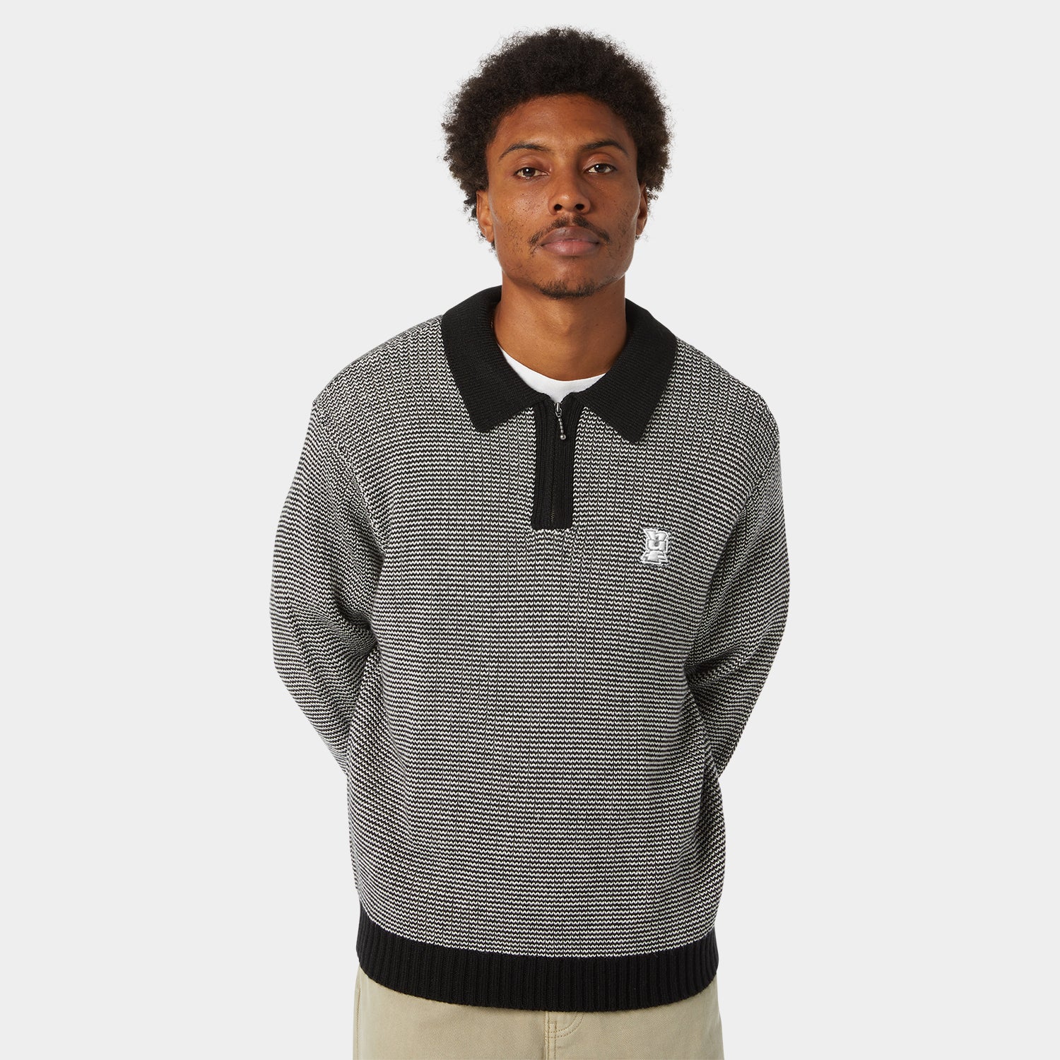 HUF (ハフ) Worldwide JP /KNITS & SWEATERS（ニット&セーター）/ MEGABLAST TWO TONE WAFFLE SWEATER商品 / WASHED BLUE/MOSS