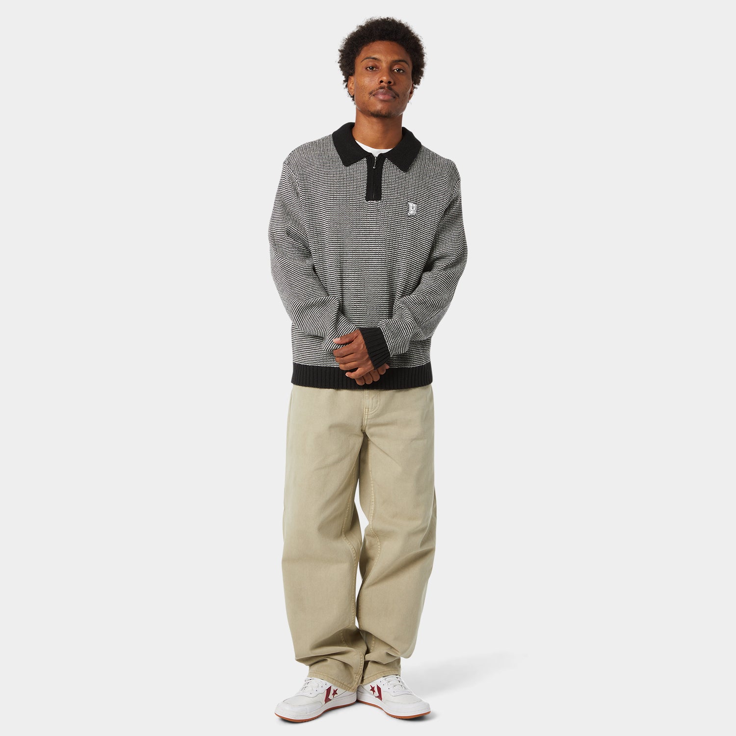 HUF (ハフ) Worldwide JP /KNITS & SWEATERS（ニット&セーター）/ MEGABLAST TWO TONE WAFFLE SWEATER商品 / WASHED BLUE/MOSS
