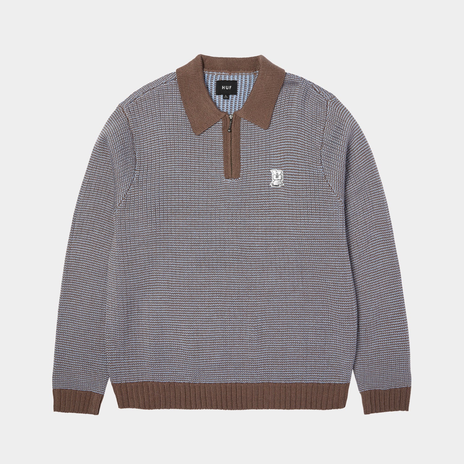 HUF (ハフ) Worldwide JP /KNITS & SWEATERS（ニット&セーター）/ MEGABLAST TWO TONE WAFFLE SWEATER商品 / WASHED BLUE/MOSS
