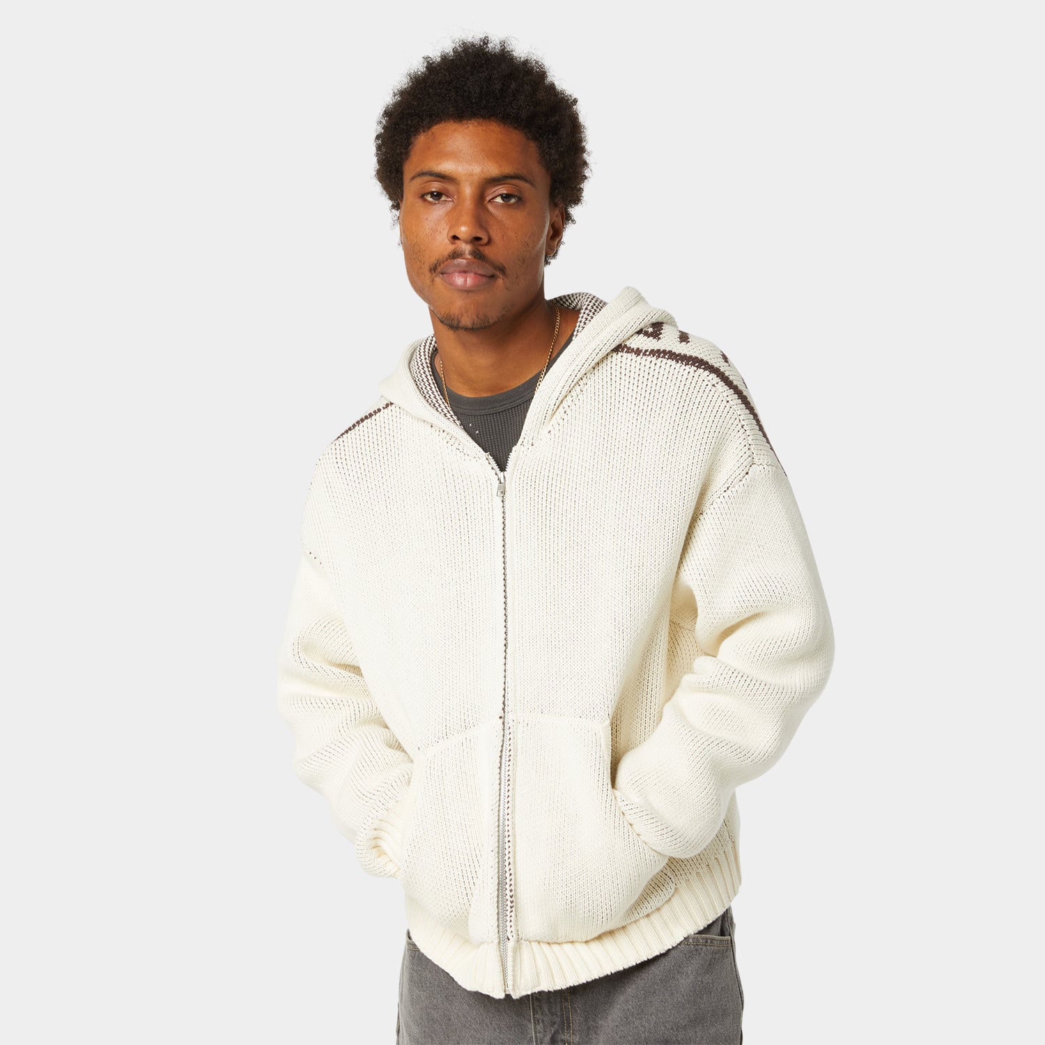 HUF (ハフ) Worldwide JP /KNITS & SWEATERS（ニット&セーター）/ TOKEN ZIP HOODED SWEATER商品 / NAVY