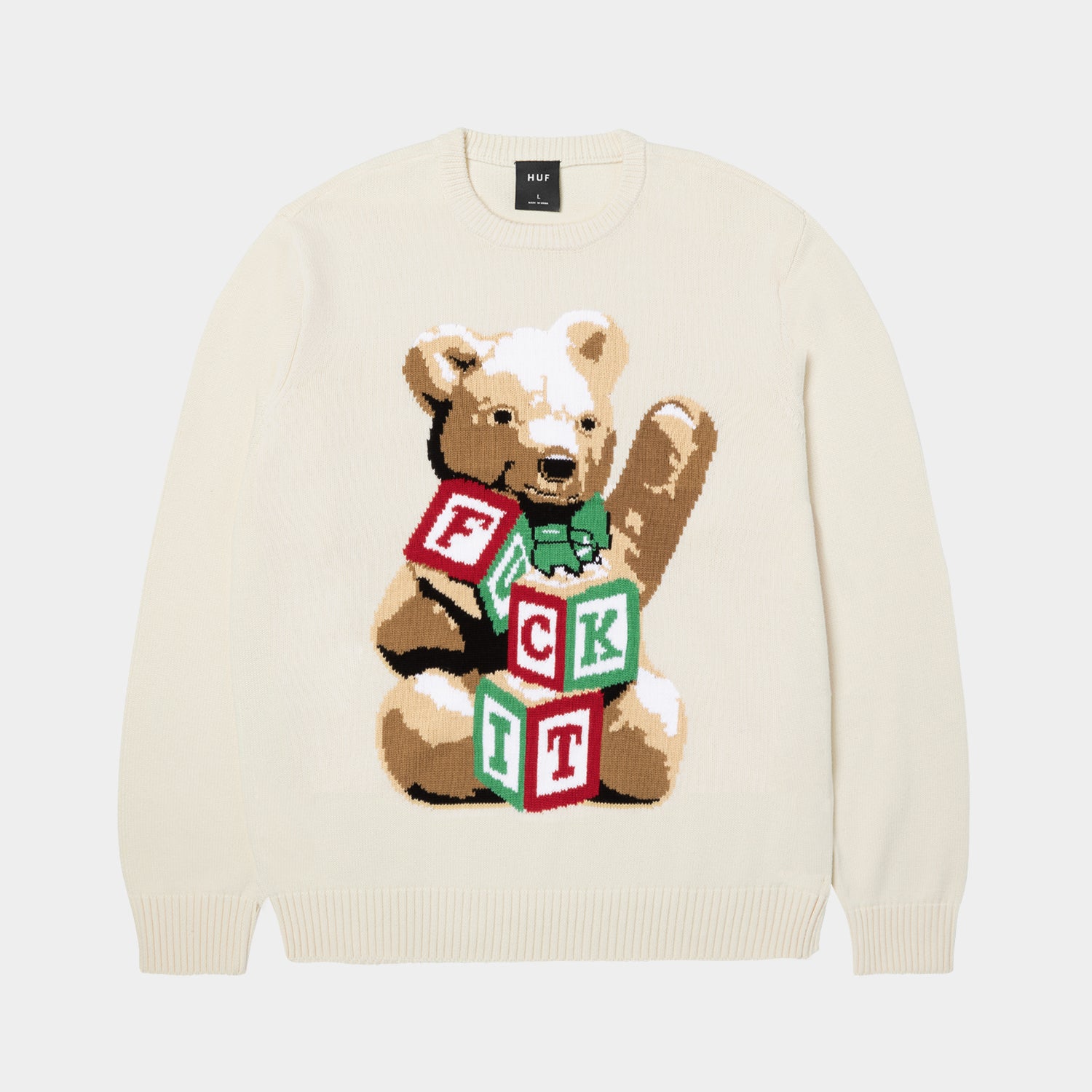 HUF (ハフ) Worldwide JP /KNITS & SWEATERS（ニット&セーター）/ GIFT BEAR INTARSIA SWEATER商品 / BLACK