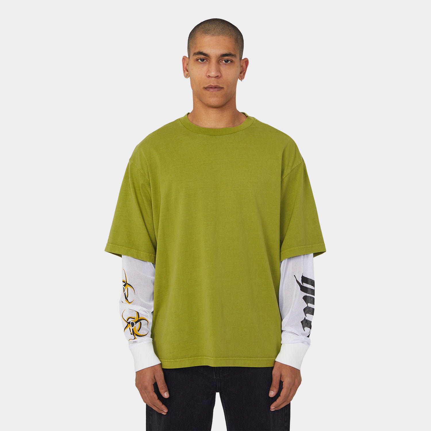 HUF (ハフ) Worldwide JP /TOPS & SHIRTS（トップス&シャツ）/ LEON LS DOUBLE LAYER TOP商品 / ACID GREEN