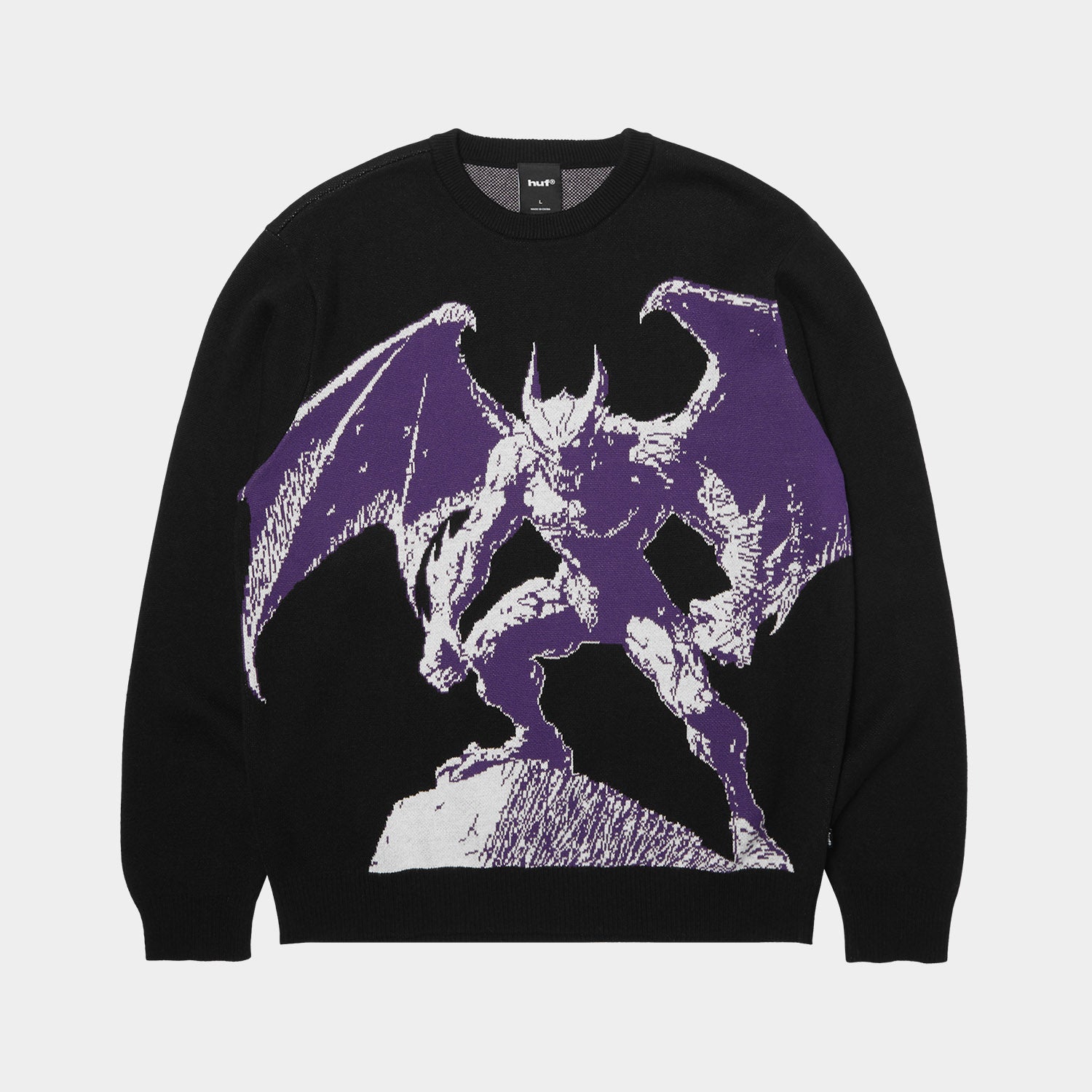 HUF (ハフ) Worldwide JP /KNITS & SWEATERS（ニット&セーター）/ HEAVEN CAN WAIT CREWNECK SWEATER商品 / BLACK