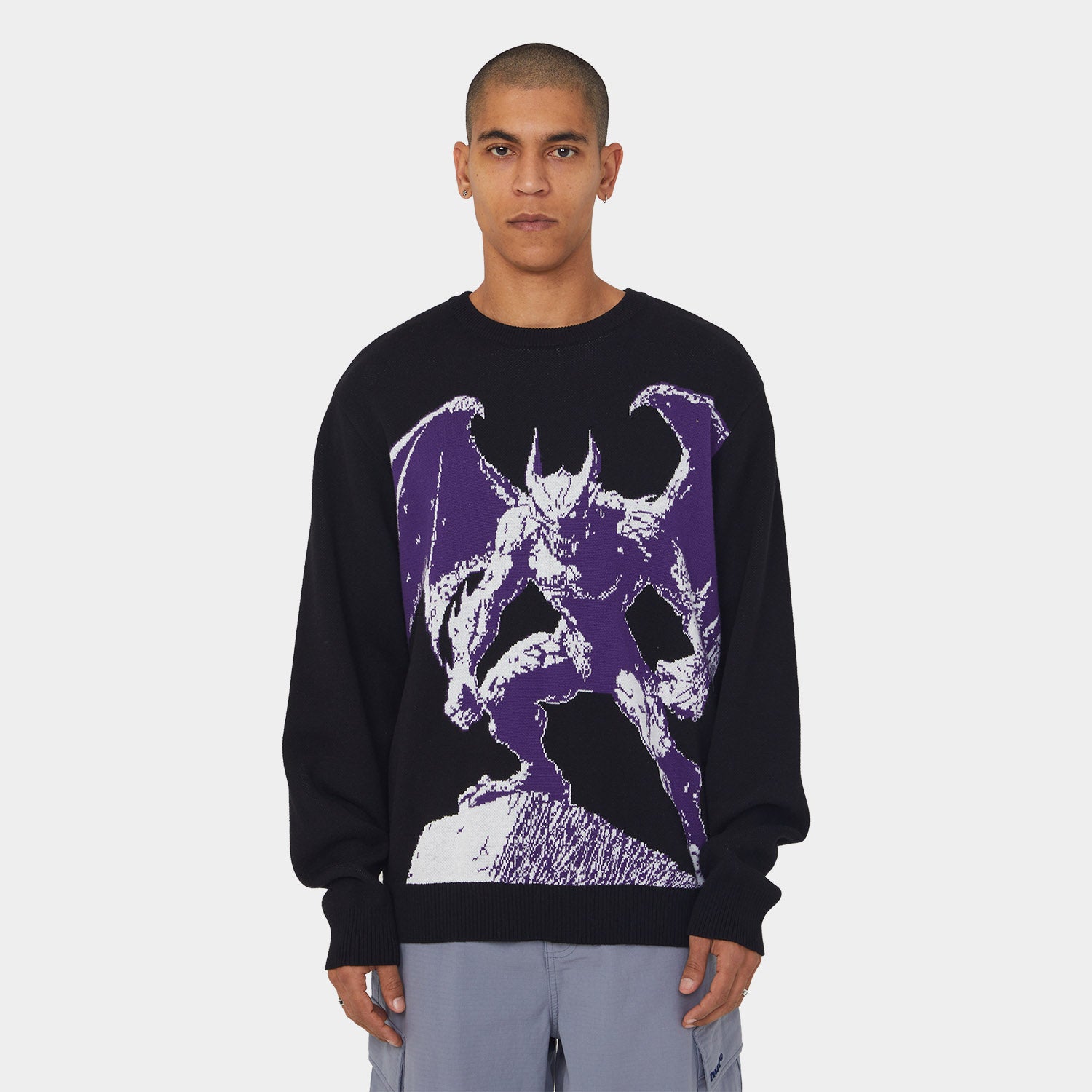 HUF (ハフ) Worldwide JP /KNITS & SWEATERS（ニット&セーター）/ HEAVEN CAN WAIT CREWNECK SWEATER商品 / BLACK