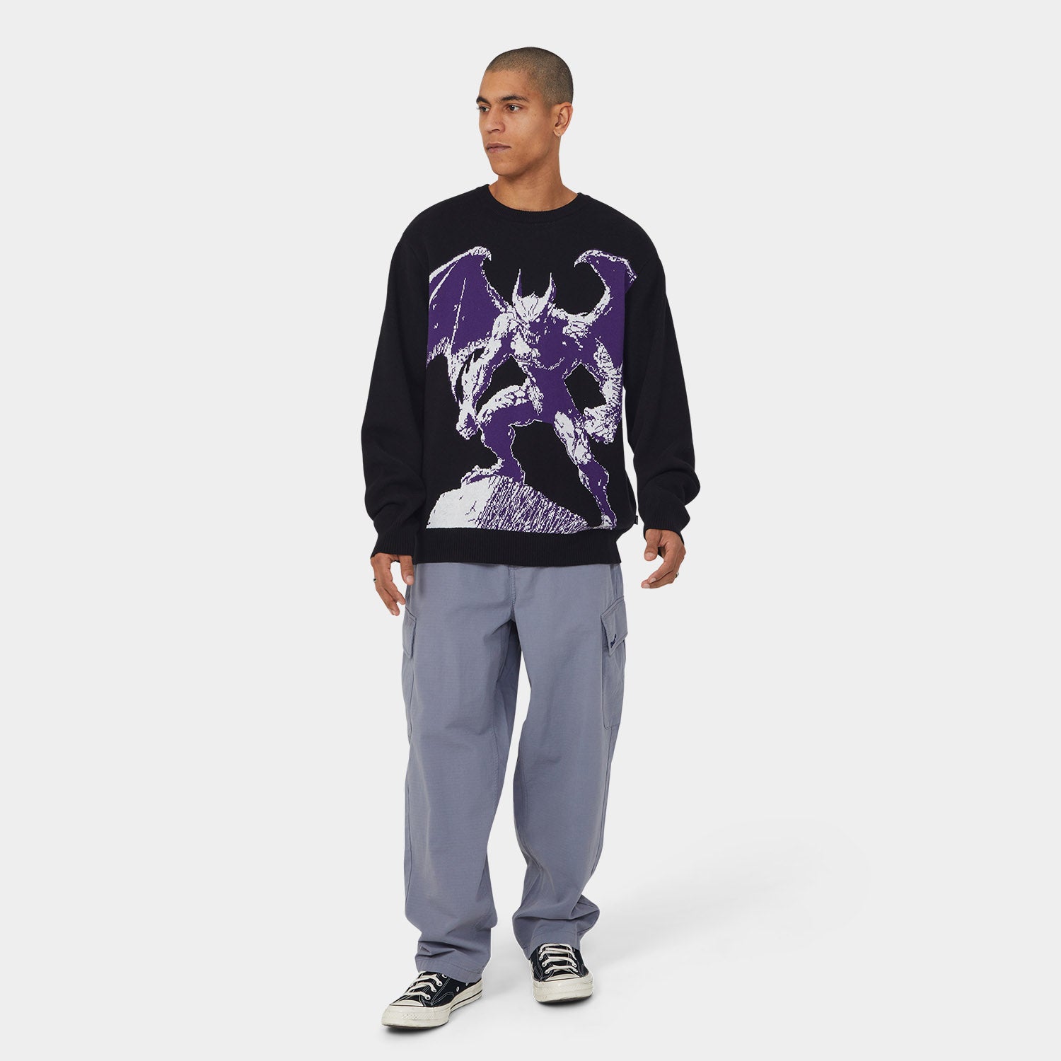 HUF (ハフ) Worldwide JP /KNITS & SWEATERS（ニット&セーター）/ HEAVEN CAN WAIT CREWNECK SWEATER商品 / BLACK